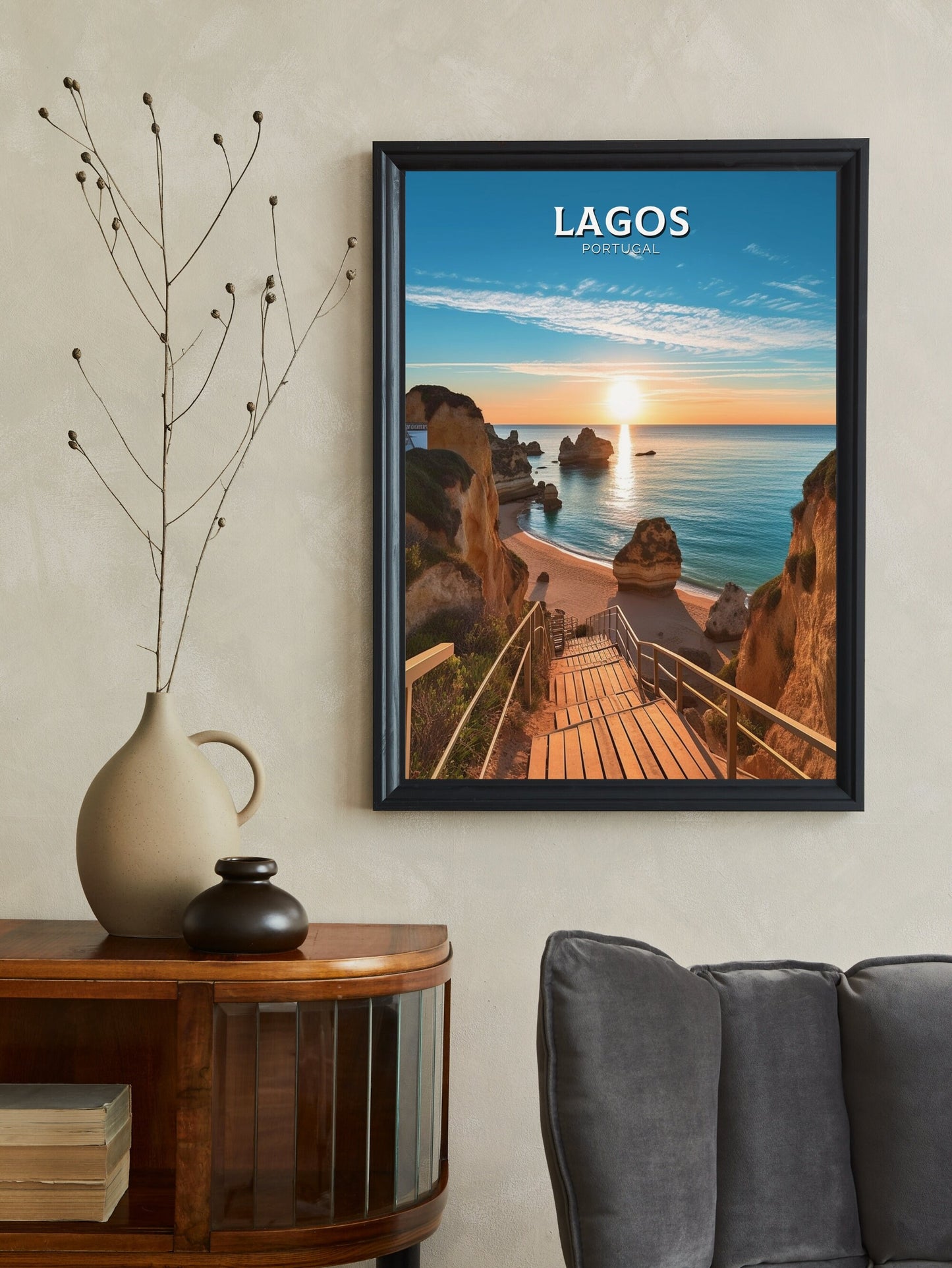 Lagos Travel Print | Lagos Travel Poster | Lagos Illustration | Lagos Wall Art | Portugal Print | Lagos Portugal Painting | ID 273