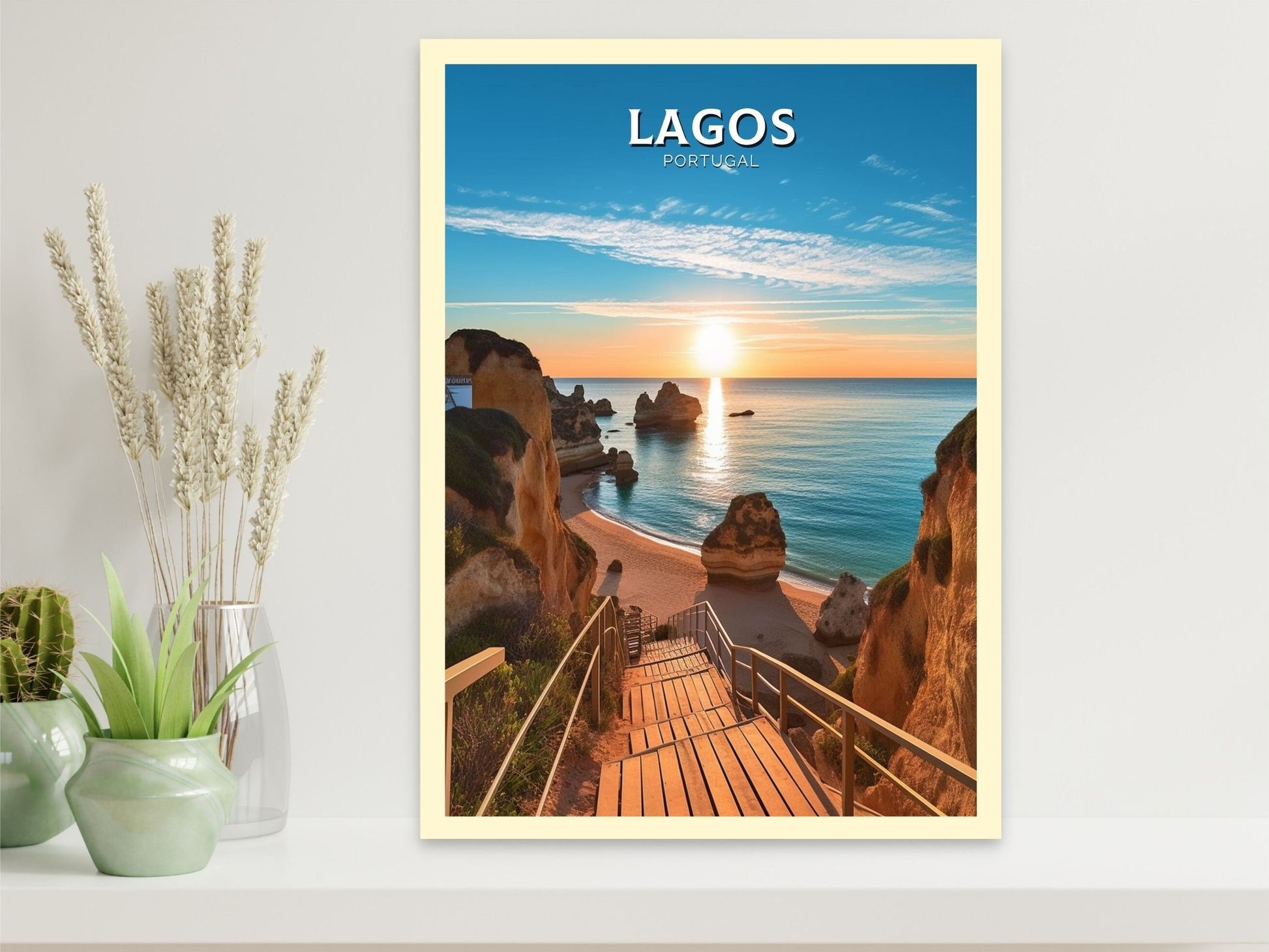 Lagos Travel Print | Lagos Travel Poster | Lagos Illustration | Lagos Wall Art | Portugal Print | Lagos Portugal Painting | ID 273