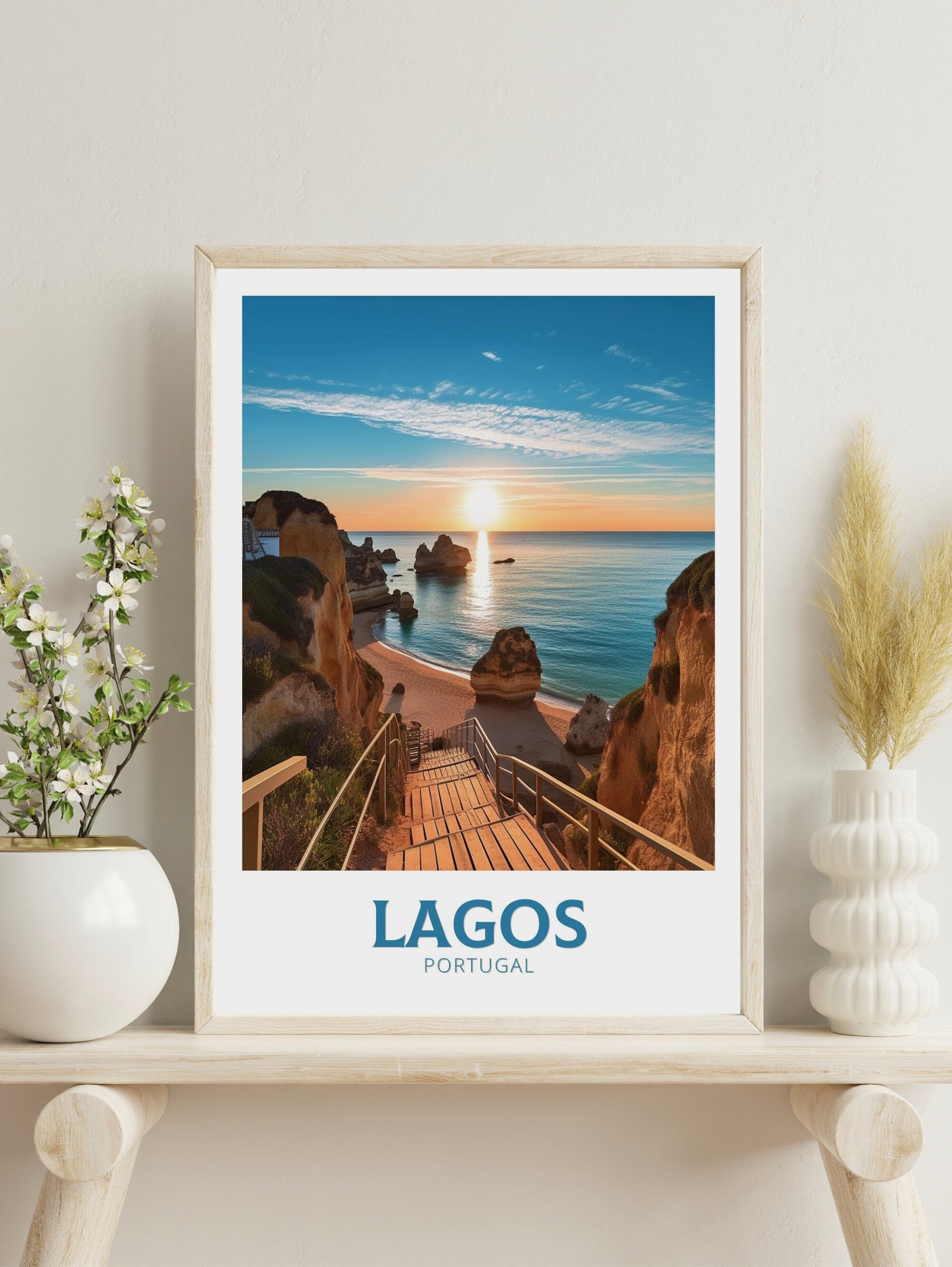 Lagos Travel Poster | Lagos Travel Print | Lagos Illustration | Lagos Wall Art | Portugal Print | Lagos Portugal Painting | ID 274