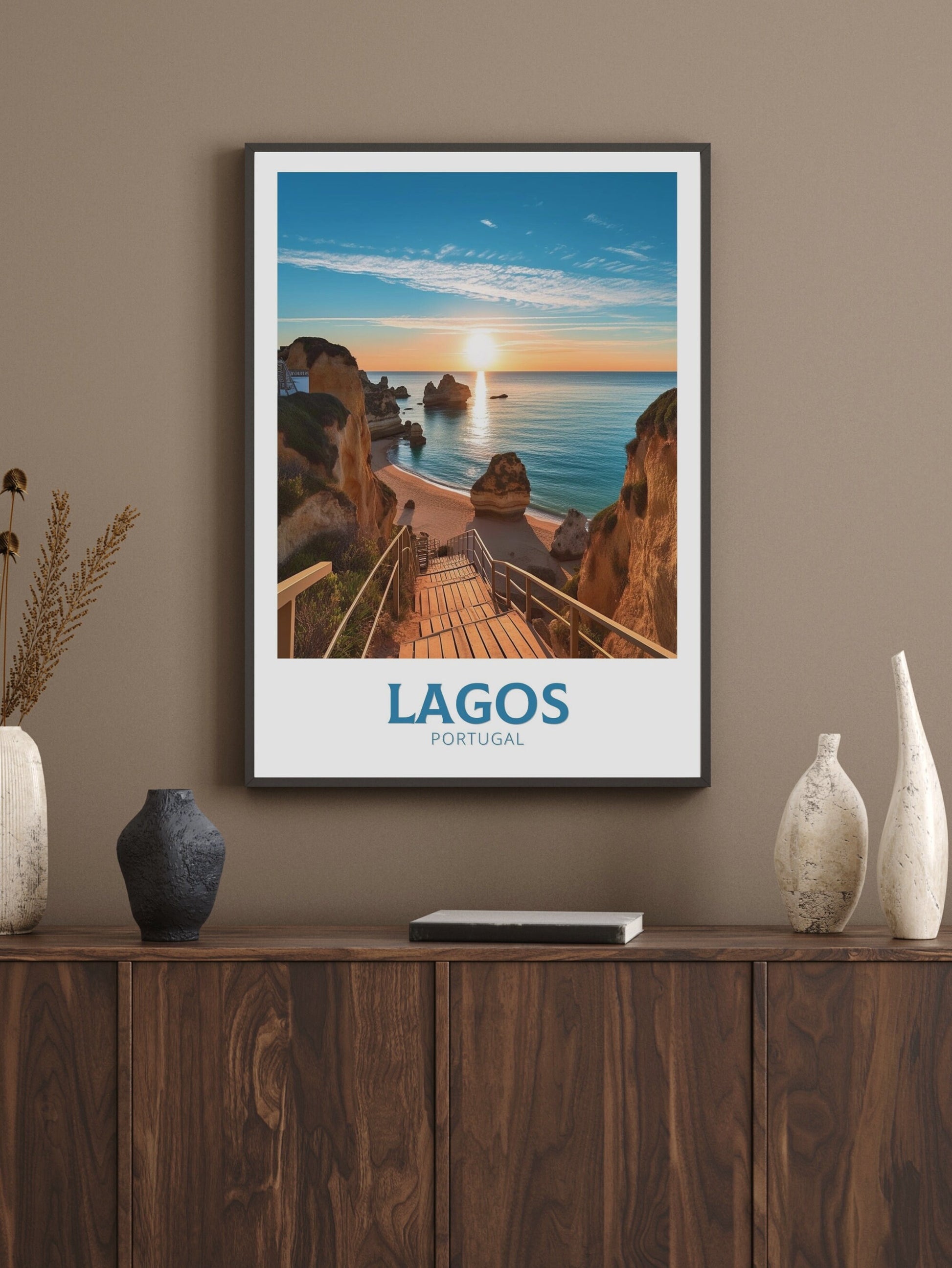 Lagos Travel Poster | Lagos Travel Print | Lagos Illustration | Lagos Wall Art | Portugal Print | Lagos Portugal Painting | ID 274