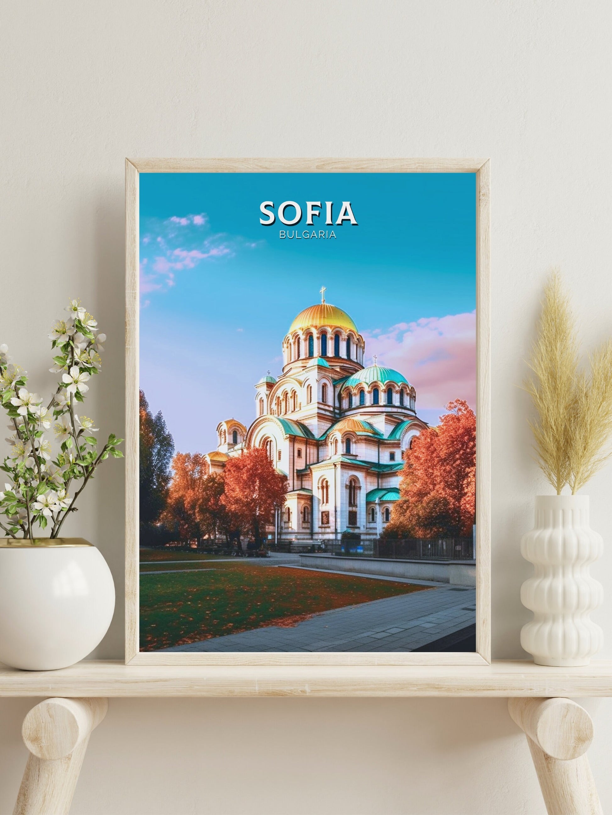 Sofia Travel Print | Sofia Illustration | Sofia Wall Art | Bulgaria Print | Sofia Travel Poster| Sofia Church Print | Alexandr Nevski ID 275