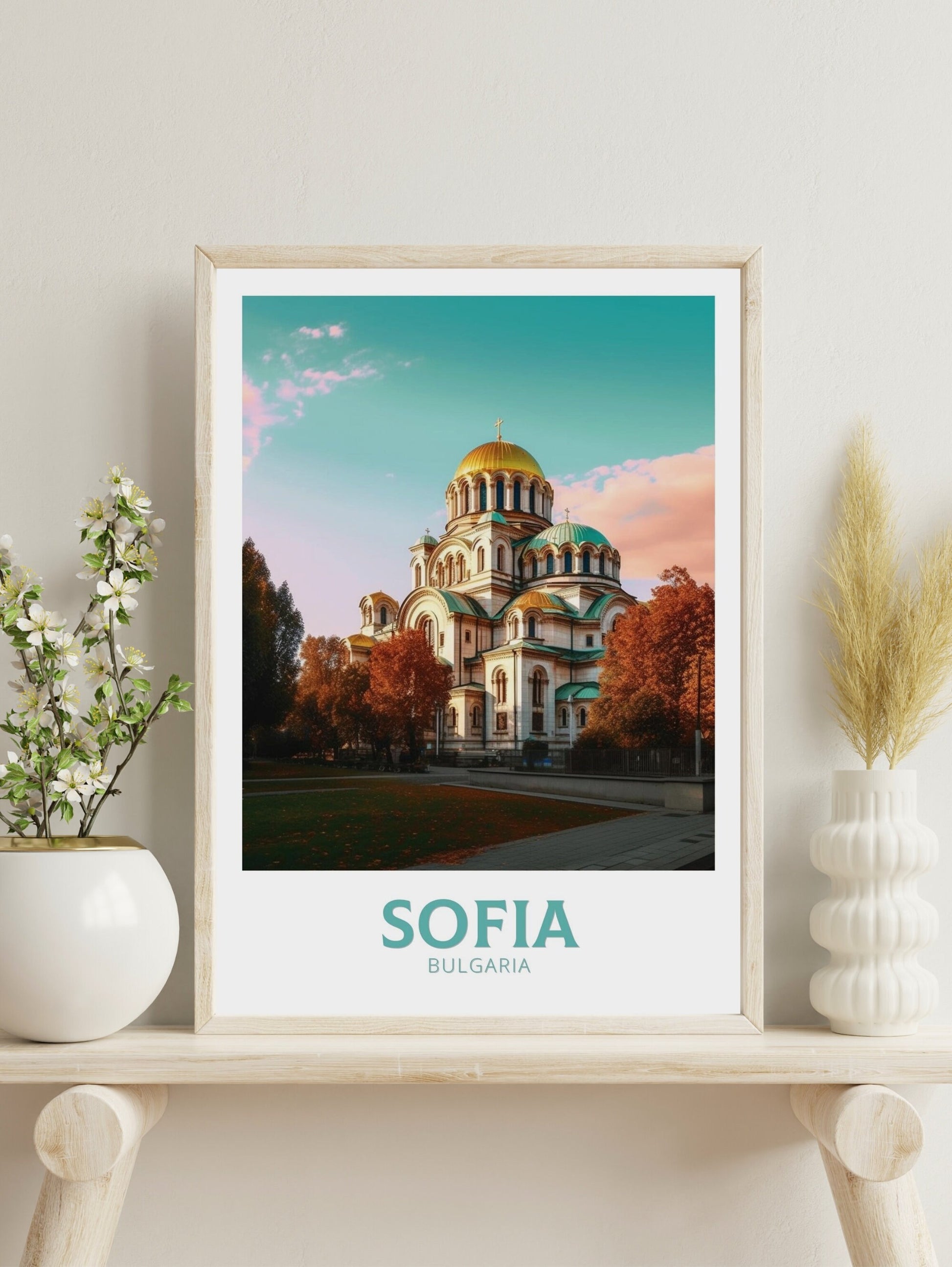 Sofia Travel Poster | Sofia Travel Print | Sofia Illustration | Sofia Wall Art | Bulgaria Travel Print | Sofia Church Print | ID 276