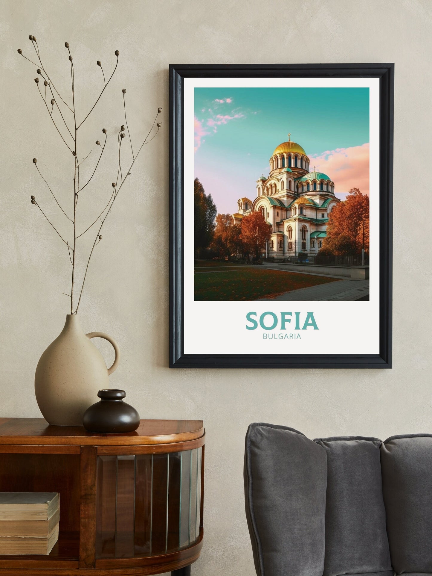 Sofia Travel Poster | Sofia Travel Print | Sofia Illustration | Sofia Wall Art | Bulgaria Travel Print | Sofia Church Print | ID 276