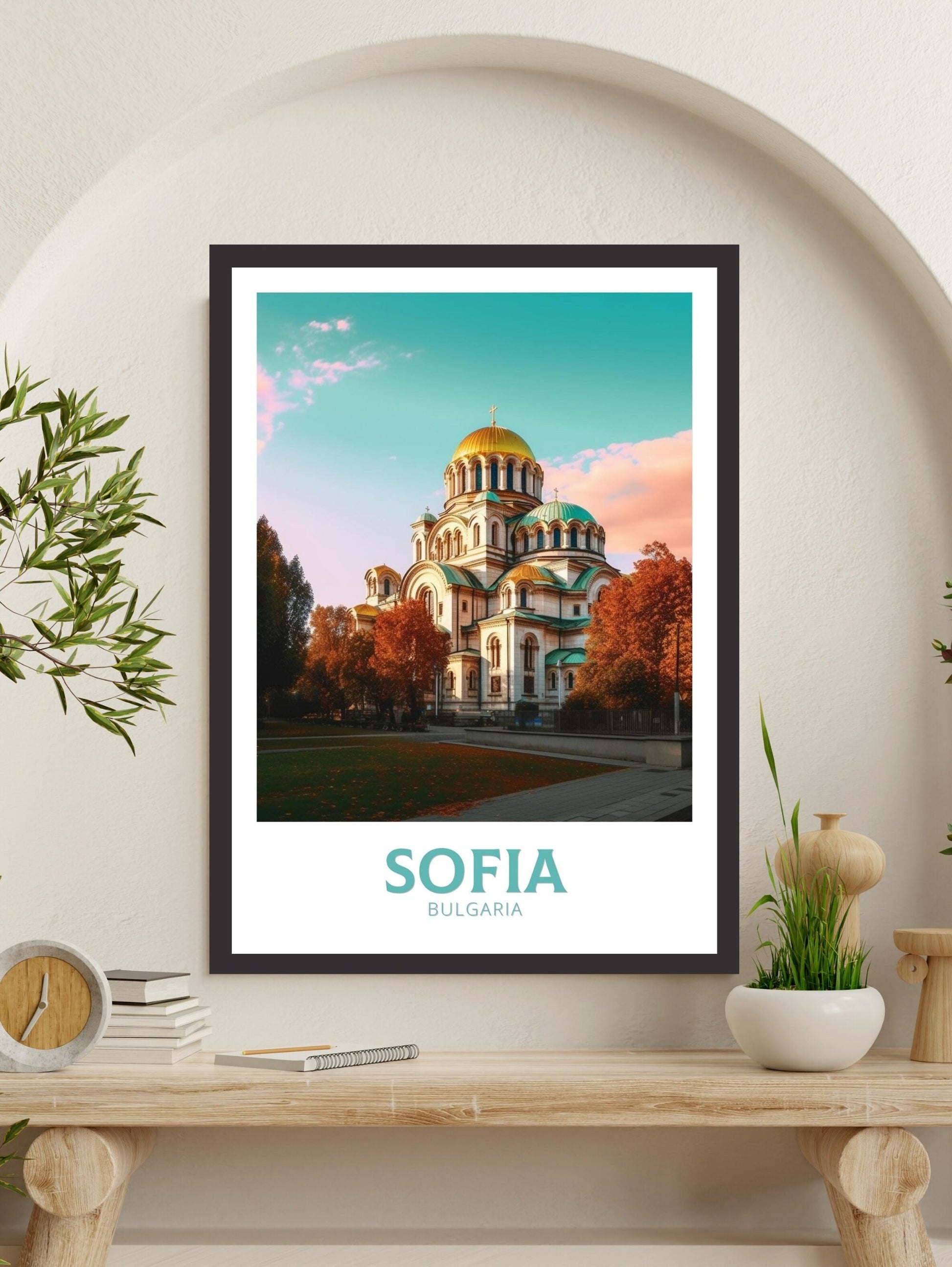 Sofia Travel Poster | Sofia Travel Print | Sofia Illustration | Sofia Wall Art | Bulgaria Travel Print | Sofia Church Print | ID 276