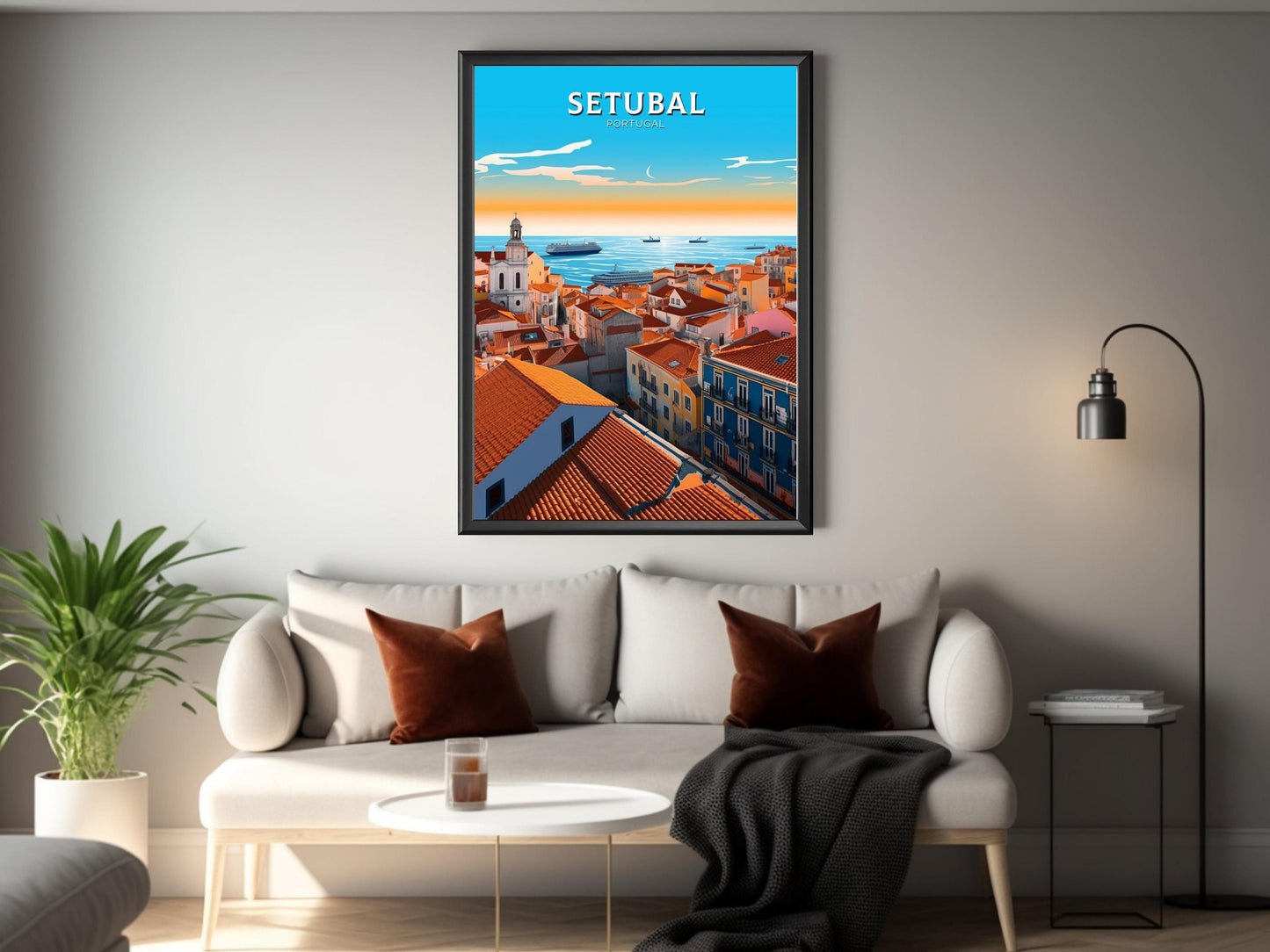 Setubal Portugal Travel Print | Setubal Illustration | Setubal Wall Art | Setubal Print | Setubal Print | Setubal Print Painting | ID 241