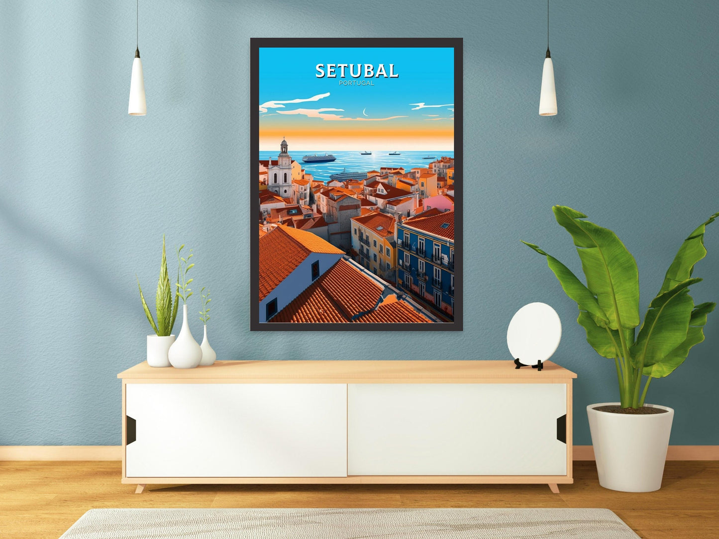 Setubal Portugal Travel Print | Setubal Illustration | Setubal Wall Art | Setubal Print | Setubal Print | Setubal Print Painting | ID 241