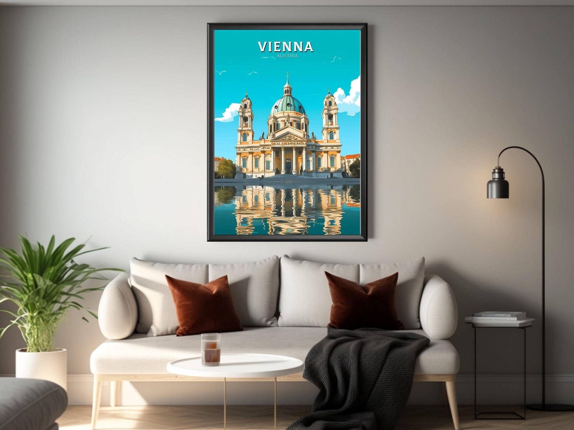 Vienna Travel Poster | Vienna Print | Vienna Illustration | Vienna Wall Art | Vienna Austria Print | Vienna Home Decor | Karlskirche ID 246