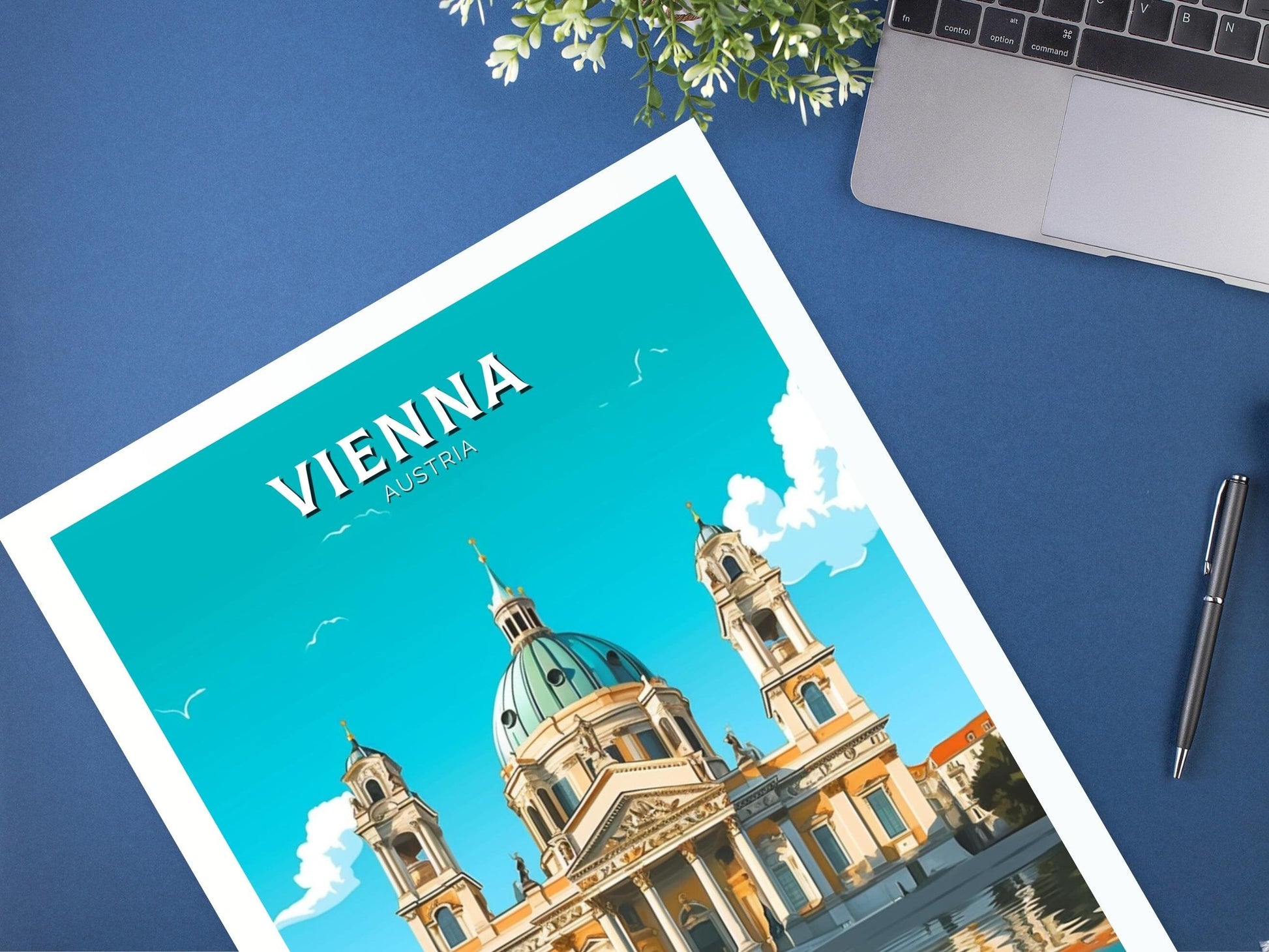 Vienna Travel Poster | Vienna Print | Vienna Illustration | Vienna Wall Art | Vienna Austria Print | Vienna Home Decor | Karlskirche ID 246