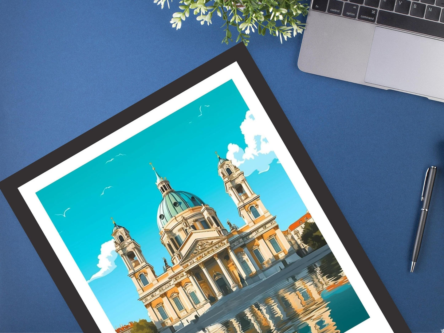 Vienna Print | Vienna Travel Poster | Vienna Illustration | Vienna Wall Art | Vienna Austria Print | Vienna Home Decor | Karlskirche ID 247