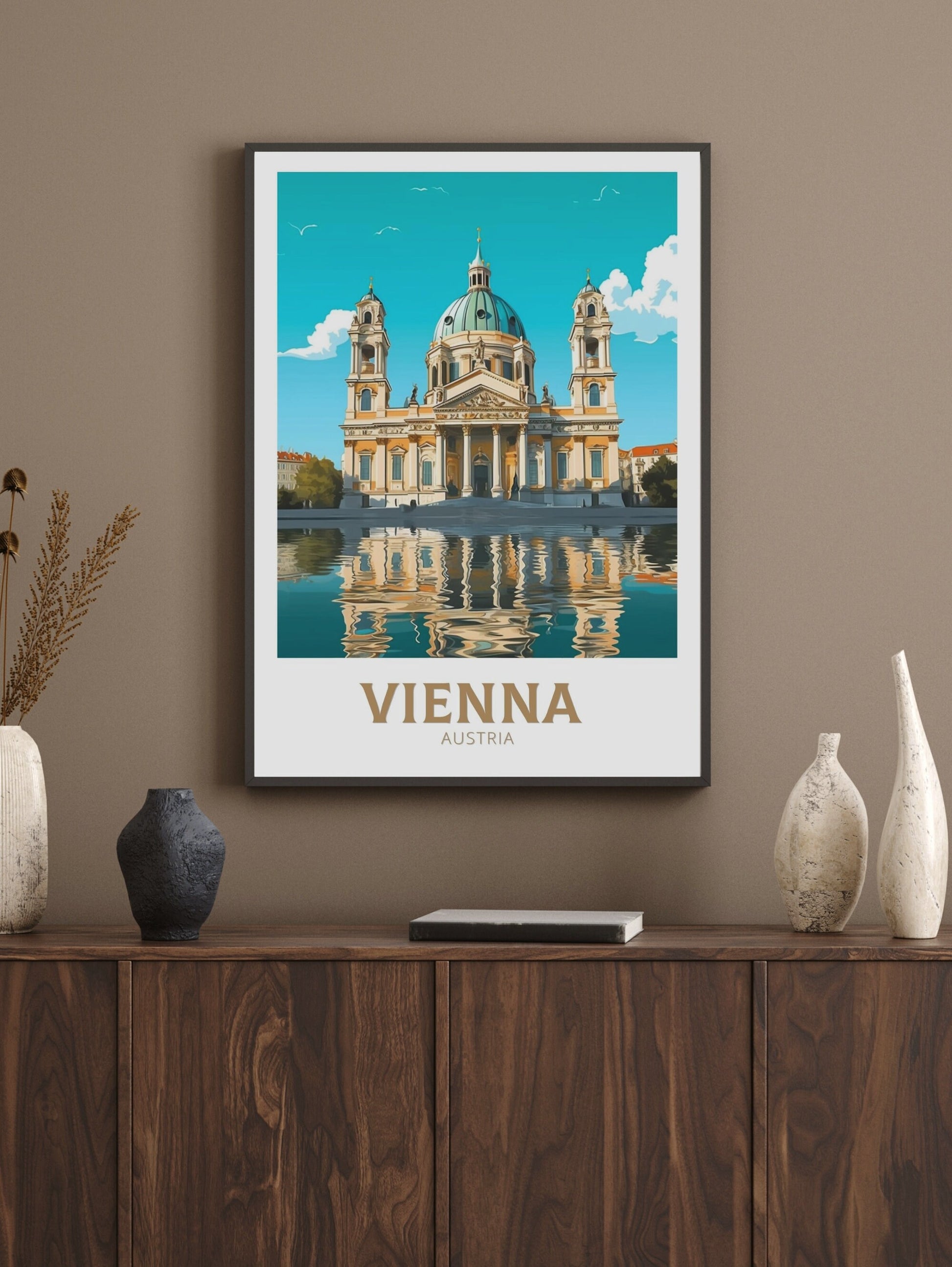 Vienna Print | Vienna Travel Poster | Vienna Illustration | Vienna Wall Art | Vienna Austria Print | Vienna Home Decor | Karlskirche ID 247