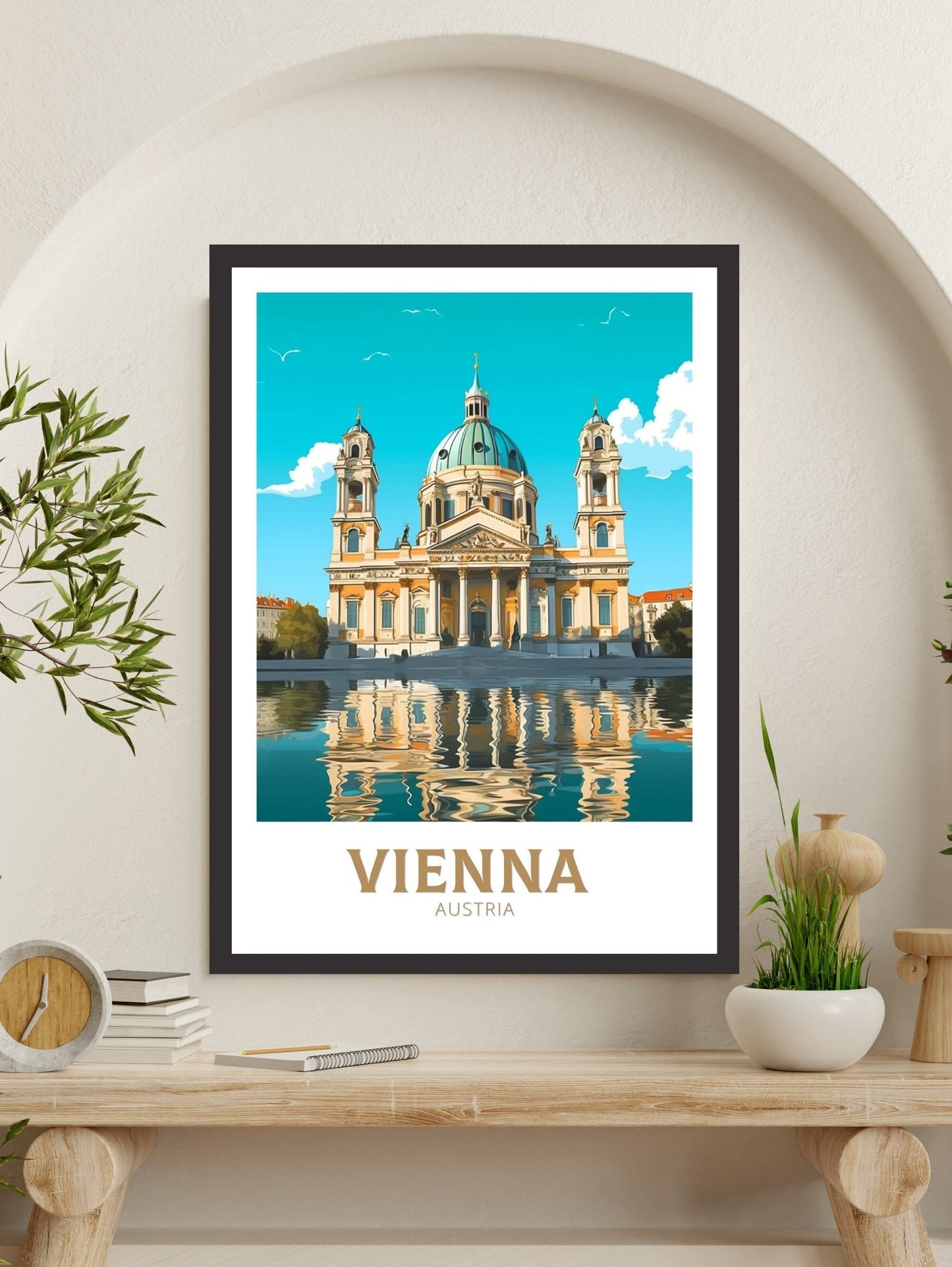 Vienna Print | Vienna Travel Poster | Vienna Illustration | Vienna Wall Art | Vienna Austria Print | Vienna Home Decor | Karlskirche ID 247