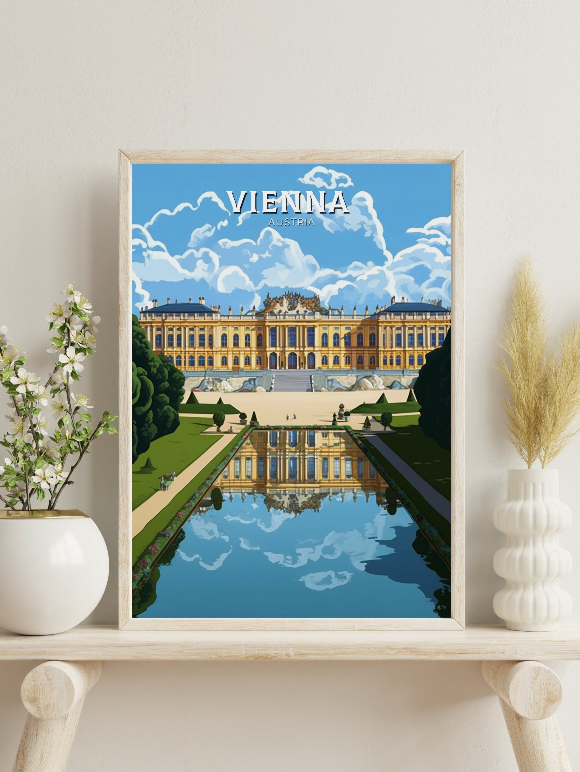 Vienna Travel Print | Vienna Poster | Vienna Wall Art | Vienna Illustration | Vienna Austria Print | Vienna Home Decor | Schönbrunn ID 248