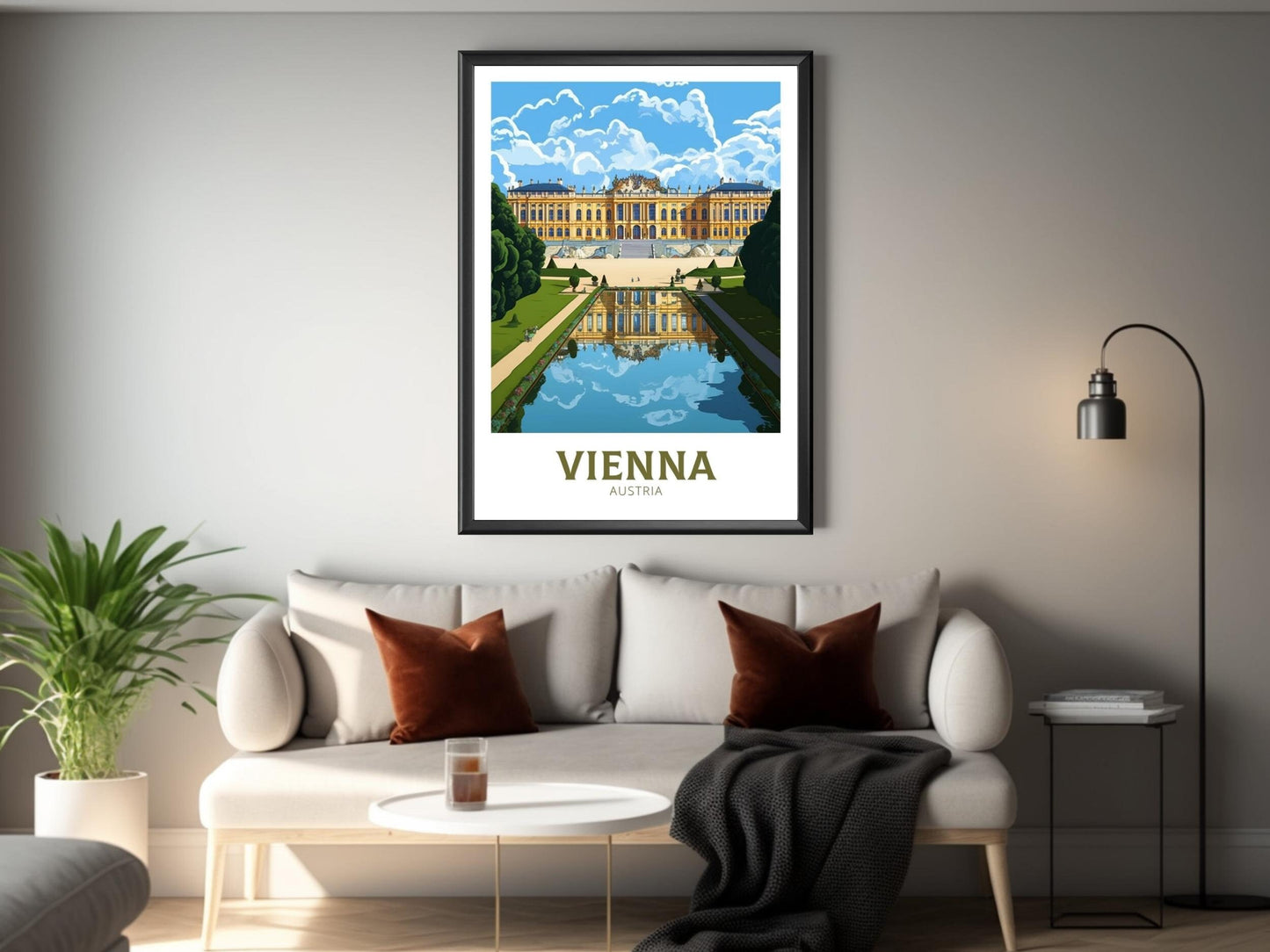 Vienna Austria Travel Print | Vienna Art | Vienna Poster | Vienna Wall Art | Vienna Illustration | Vienna Home Decor | Schönbrunn ID 249