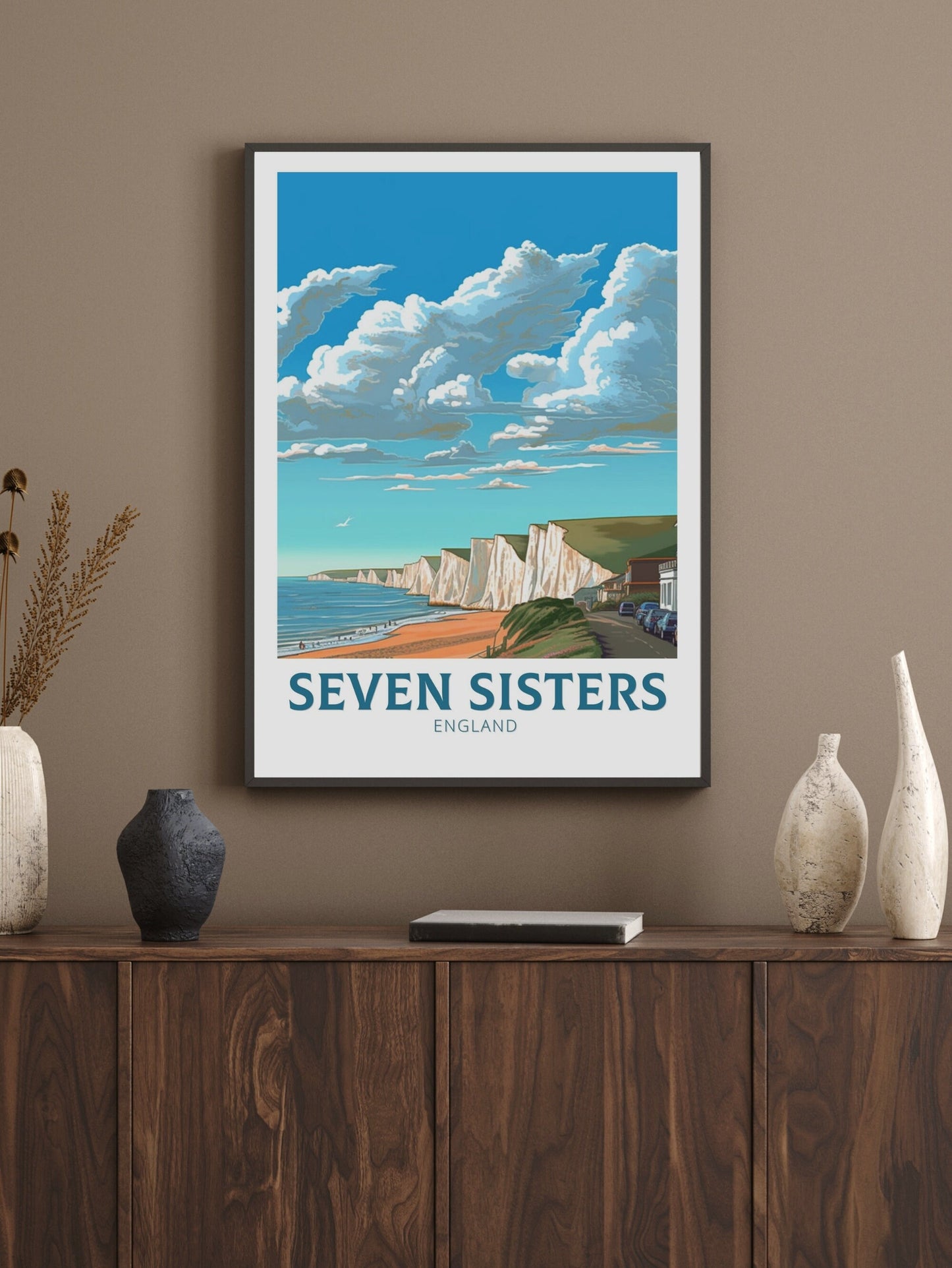 Seven Sisters Travel Print | Seven Sisters Travel Poster | Seven Sisters Wall Art | England Print | England Home Decor | Travel gift ID 284