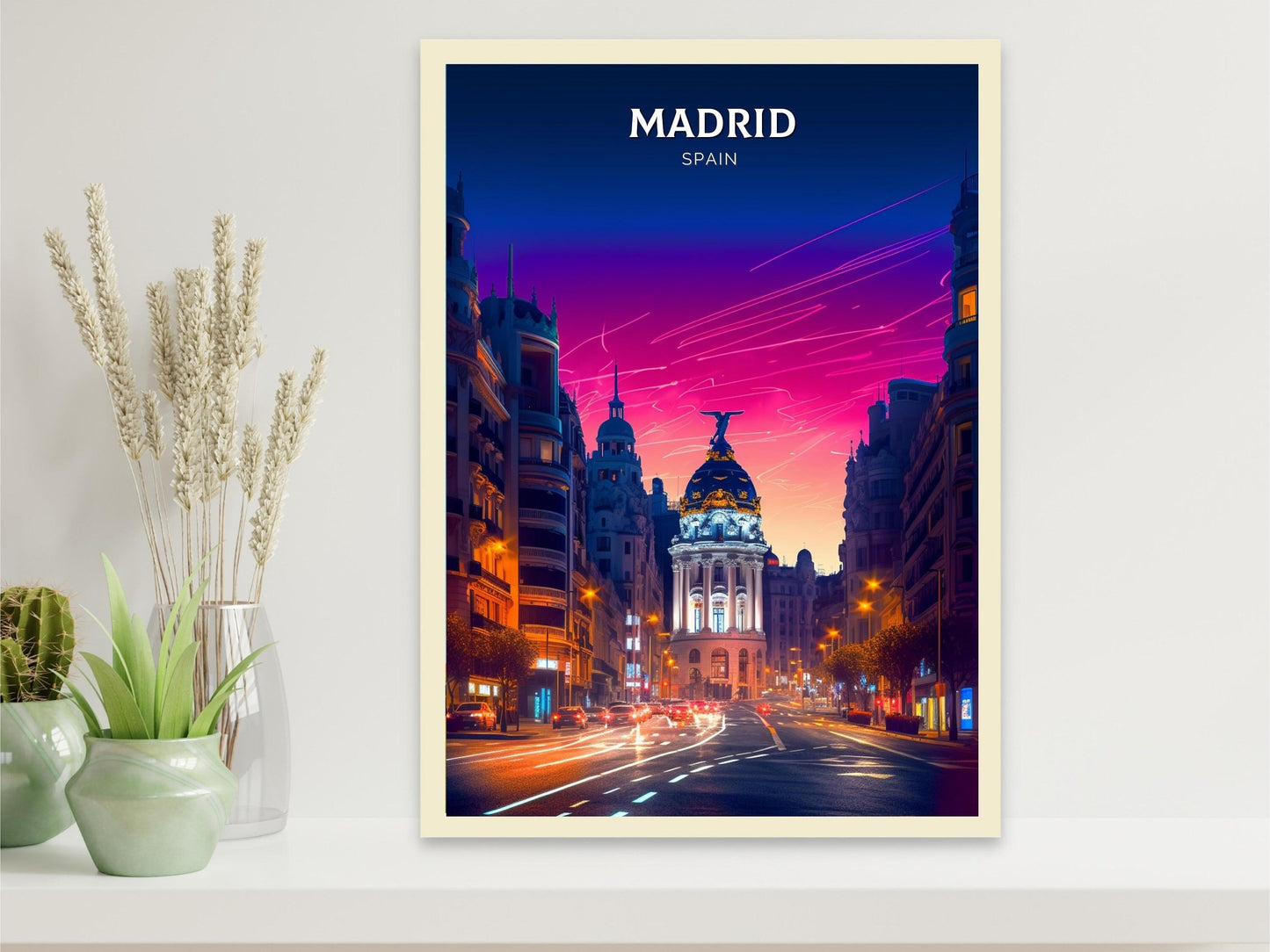 Madrid Travel Print | Madrid Illustration | Madrid Wall Art | Spain Print | Madrid Print| Madrid Spain Painting | ID 076