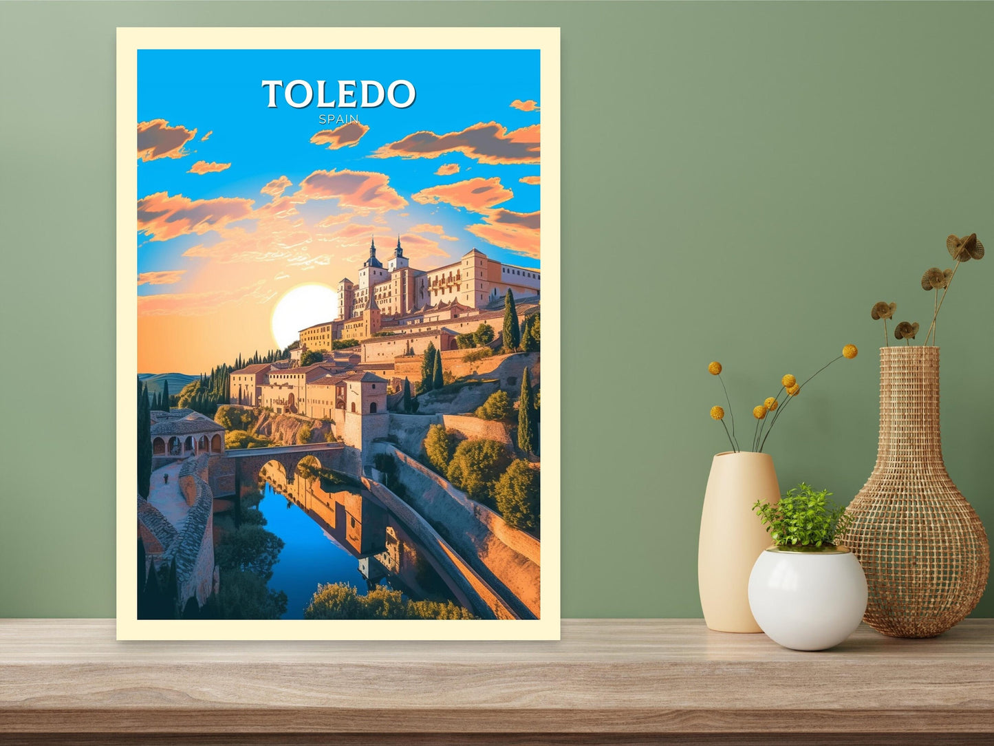 Toledo Travel Print | Toledo Illustration | Toledo Wall Art | Spain Print | Toledo Print | Toledo Spain Painting | Toledo Design | ID 287