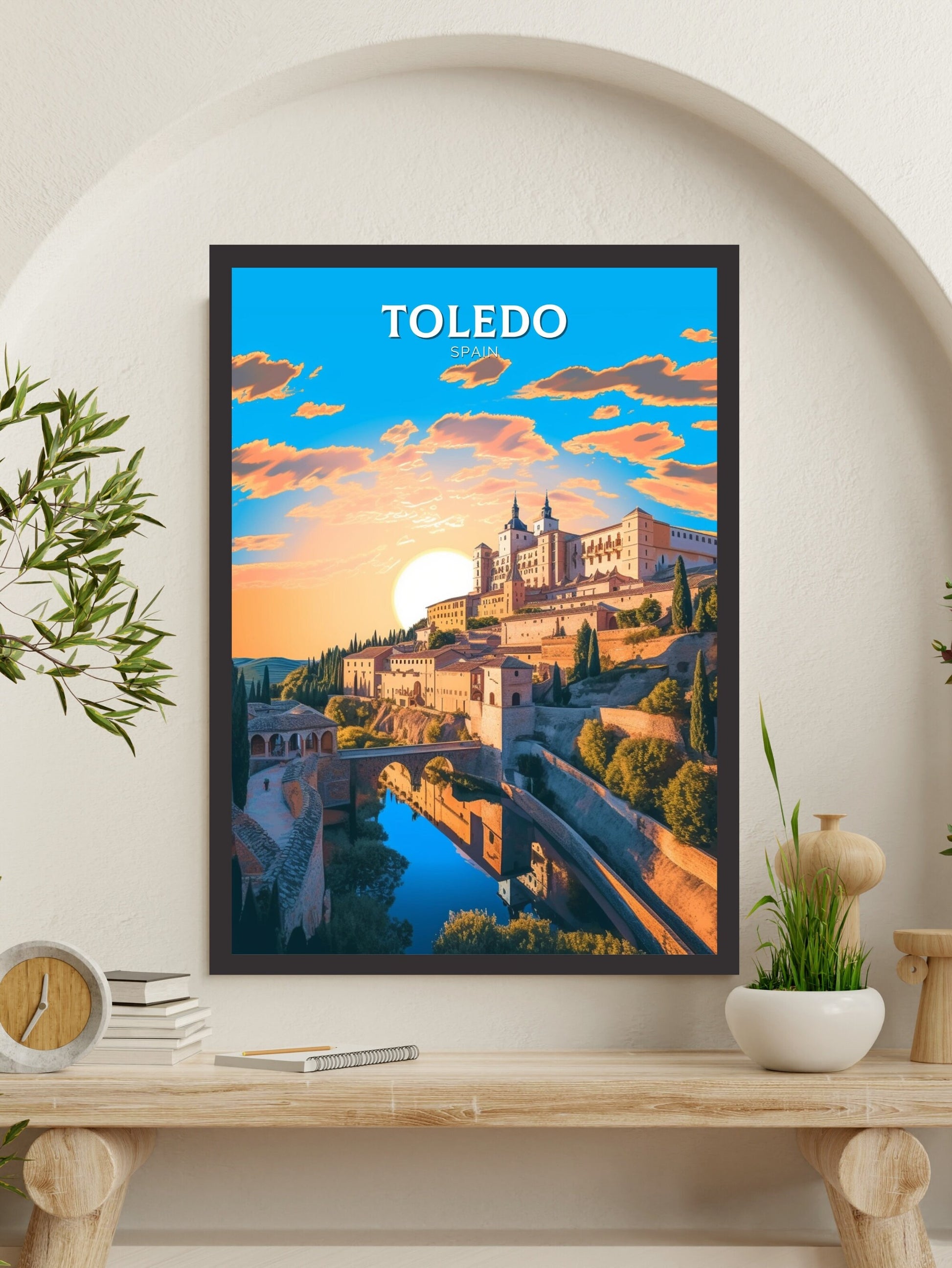 Toledo Travel Print | Toledo Illustration | Toledo Wall Art | Spain Print | Toledo Print | Toledo Spain Painting | Toledo Design | ID 287