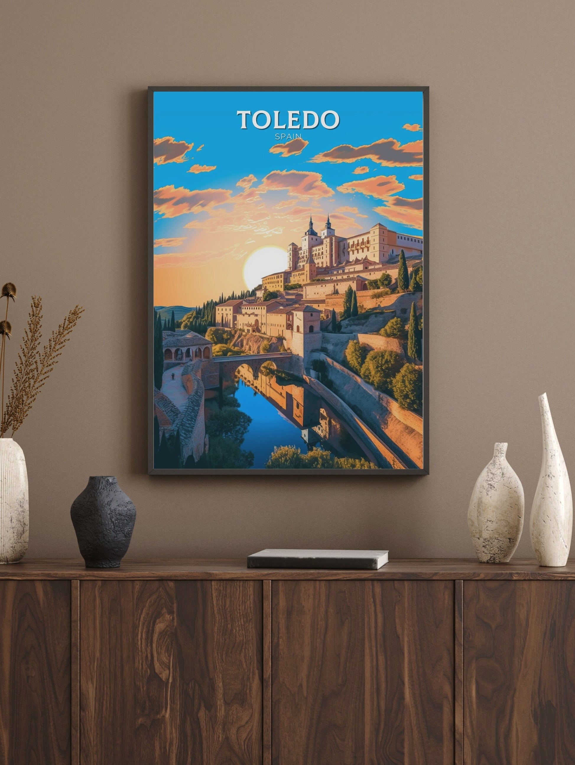 Toledo Travel Print | Toledo Illustration | Toledo Wall Art | Spain Print | Toledo Print | Toledo Spain Painting | Toledo Design | ID 287