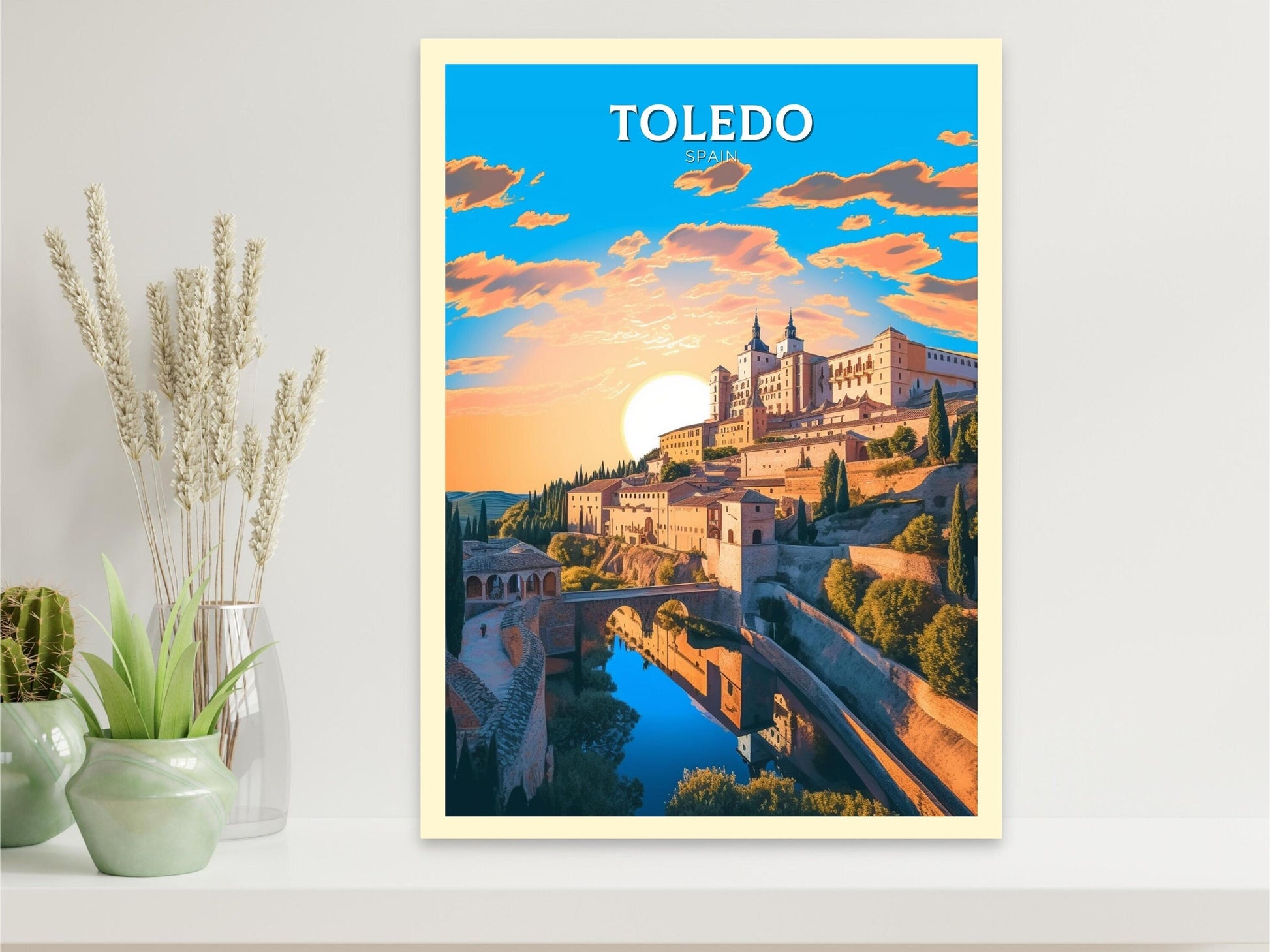 Toledo Travel Print | Toledo Illustration | Toledo Wall Art | Spain Print | Toledo Print | Toledo Spain Painting | Toledo Design | ID 287