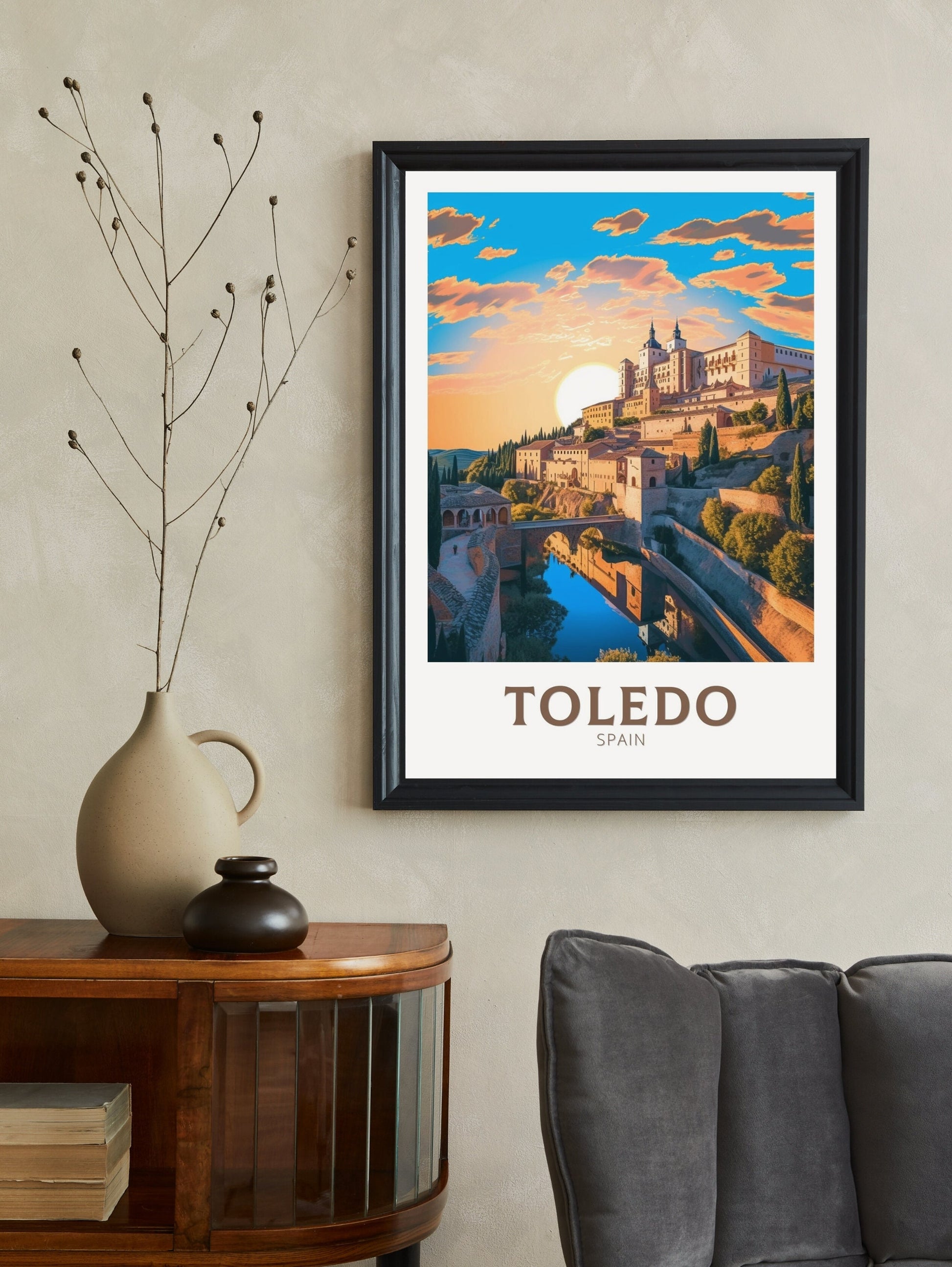 Toledo Travel Poster | Toledo Travel Print | Toledo Illustration | Toledo Wall Art | Spain Print | Toledo Print | Toledo Design | ID 288