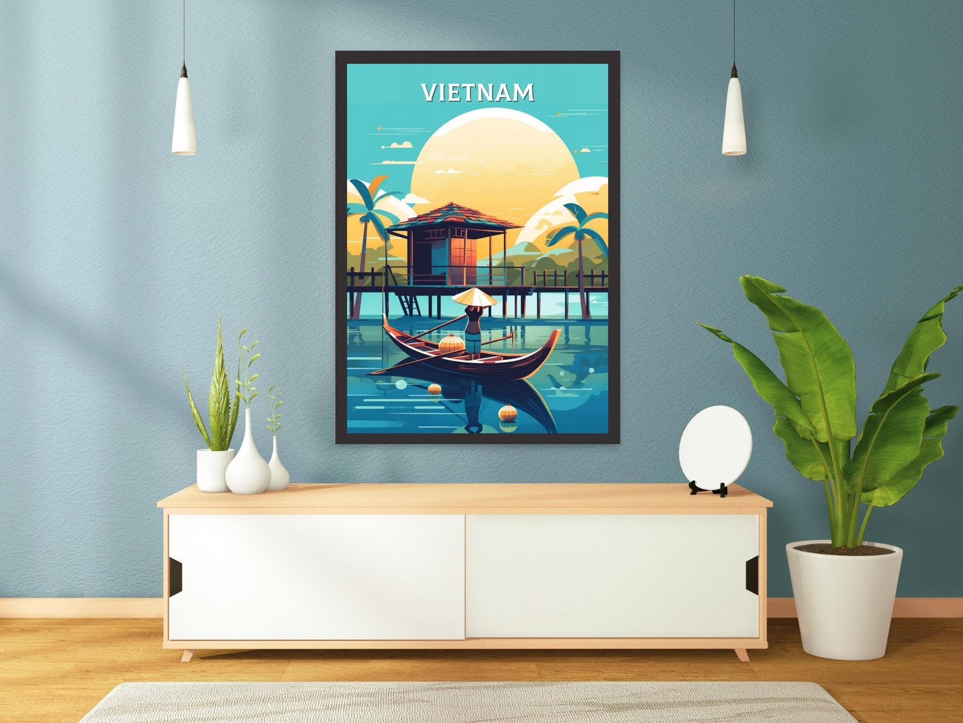 Vietnam Travel Print | Vietnam Print | Vietnam Illustration | Vietnam Wall Art | Asia Print | Vietnam Wall Art | Vietnam Poster | ID 289