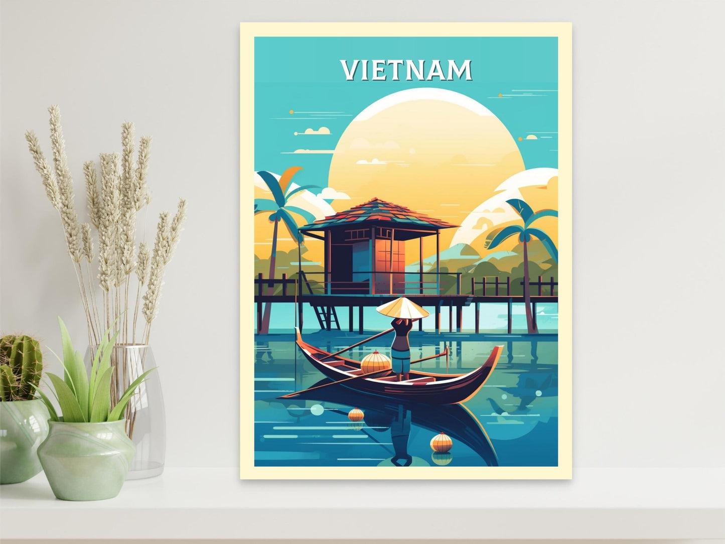 Vietnam Travel Print | Vietnam Print | Vietnam Illustration | Vietnam Wall Art | Asia Print | Vietnam Wall Art | Vietnam Poster | ID 289