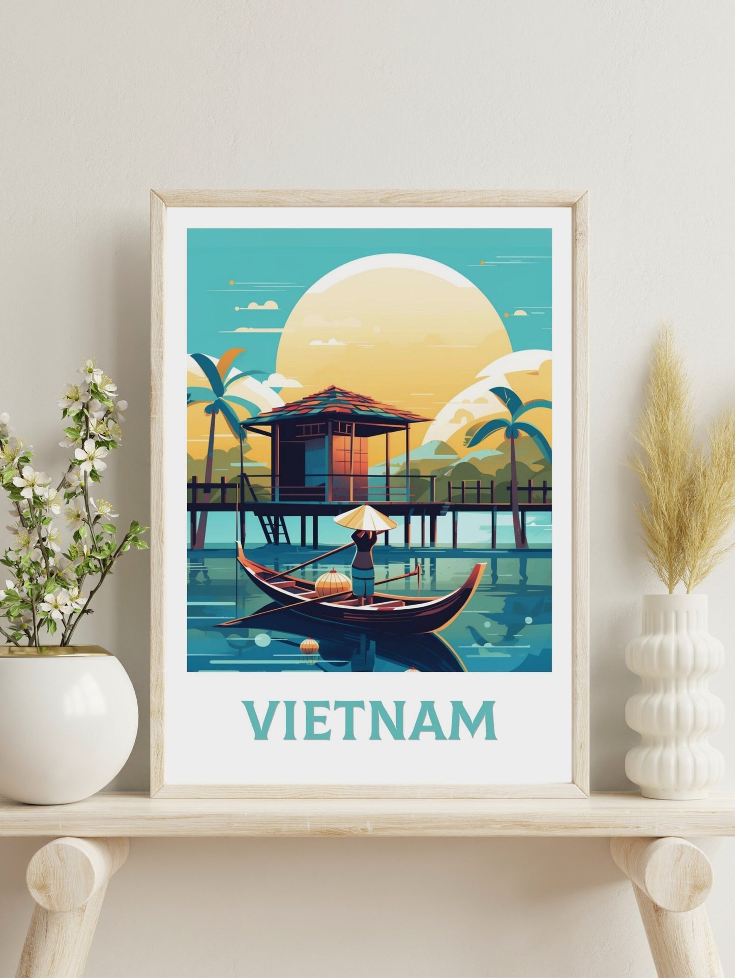 Vietnam Poster | Vietnam Travel Print | Vietnam Illustration | Vietnam Wall Art | Asia Print | Vietnam Wall Art | Vietnam Poster | ID 290