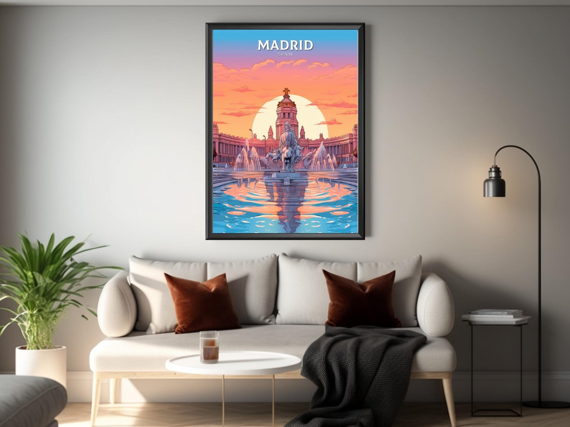 Madrid Travel Poster | Madrid Travel Print | Madrid Illustration | Madrid Wall Art | Spain Print | Madrid Print | Cibeles Fountain | ID 291