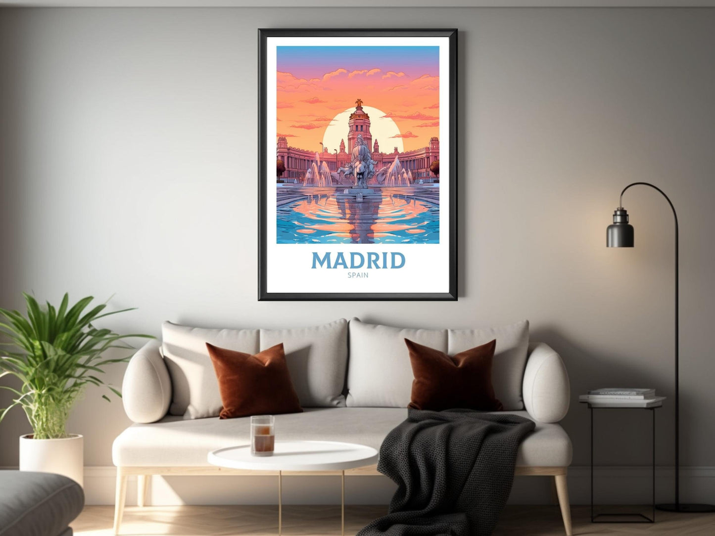 Madrid Print | Madrid Poster | Madrid Illustration | Madrid Wall Art | Spain Print | Madrid Print | Cibeles Fountain Travel Print | ID 292