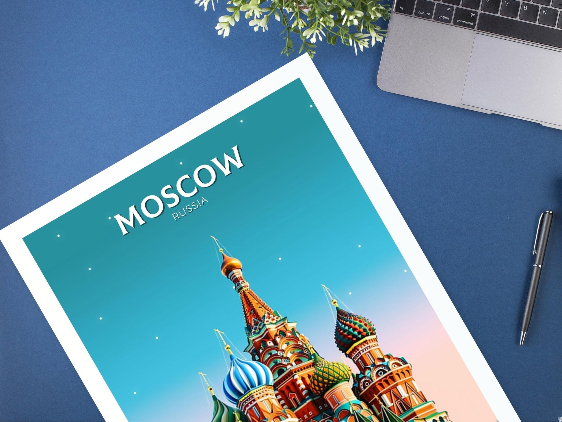 Moscow Travel Poster | Moscow Travel Print | Moscow Illustration | Moscow Wall Art | Russia Print | River St. Basil's Cathedral ID 295