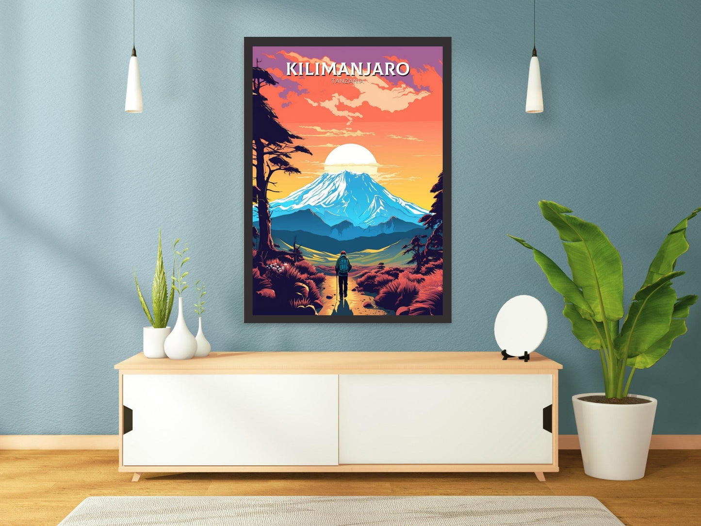 Kilimanjaro National Park Travel Poster | Kilimanjaro Travel Print | Kilimanjaro Wall Art | Africa Poster | Tanzania Travel Print | ID 297