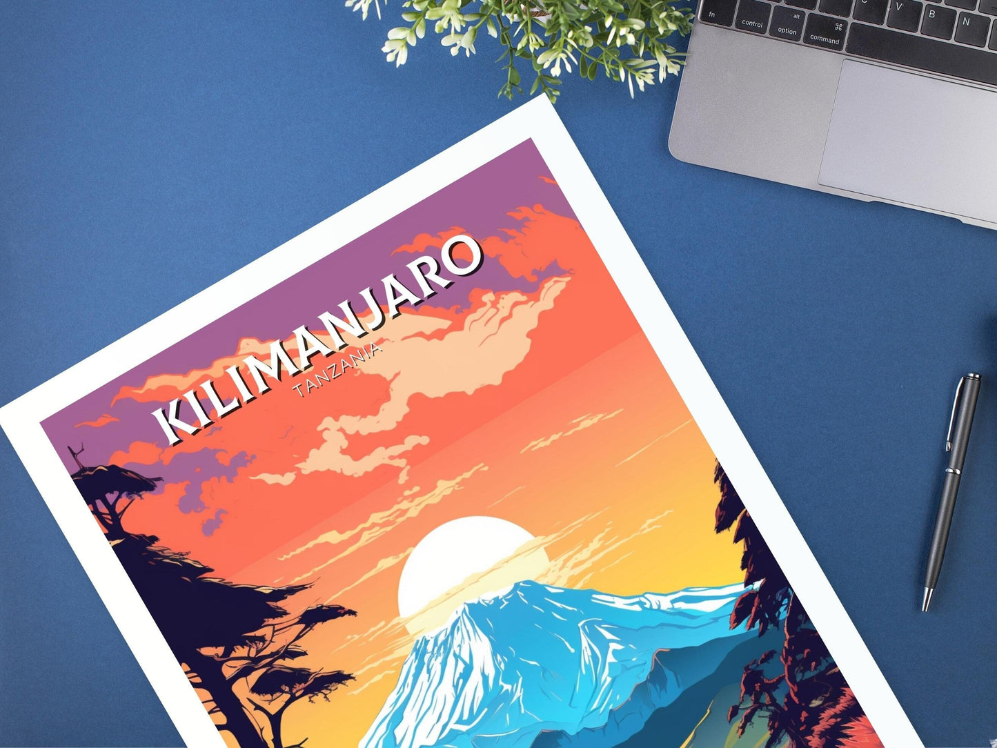 Kilimanjaro National Park Travel Poster | Kilimanjaro Travel Print | Kilimanjaro Wall Art | Africa Poster | Tanzania Travel Print | ID 297