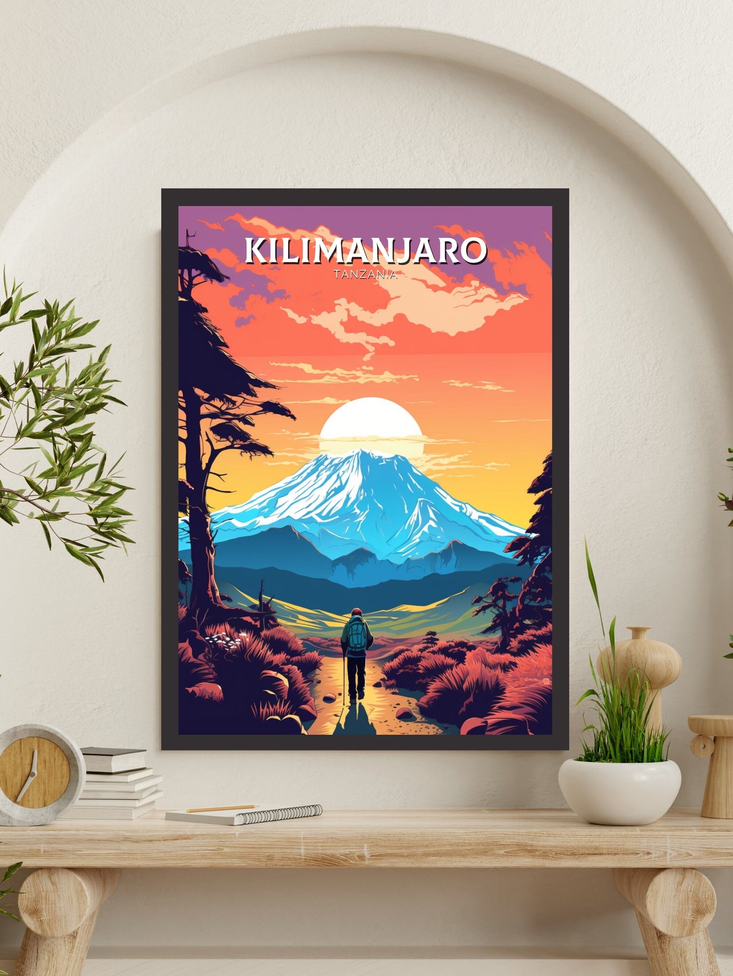 Kilimanjaro National Park Travel Poster | Kilimanjaro Travel Print | Kilimanjaro Wall Art | Africa Poster | Tanzania Travel Print | ID 297