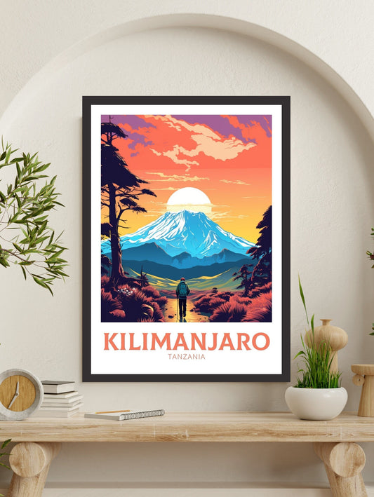 Kilimanjaro Travel Print | Kilimanjaro National Park Travel Poster | Kilimanjaro Wall Art | Africa Poster | Tanzania Travel Print | ID 298