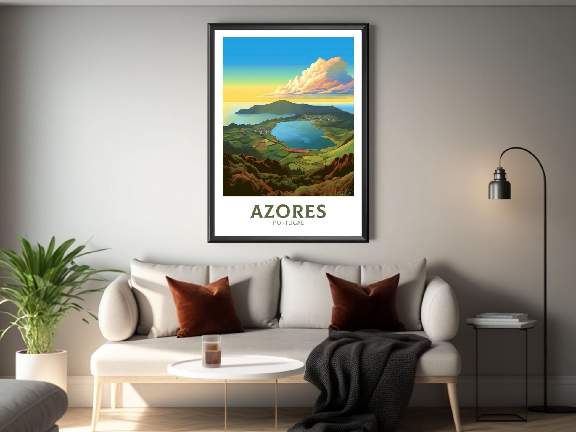 Azores Portugal Travel Print | Azores Travel Poster | Azores Illustration | Azores Wall Art | Portugal Print | Azores Wall Art | ID 300