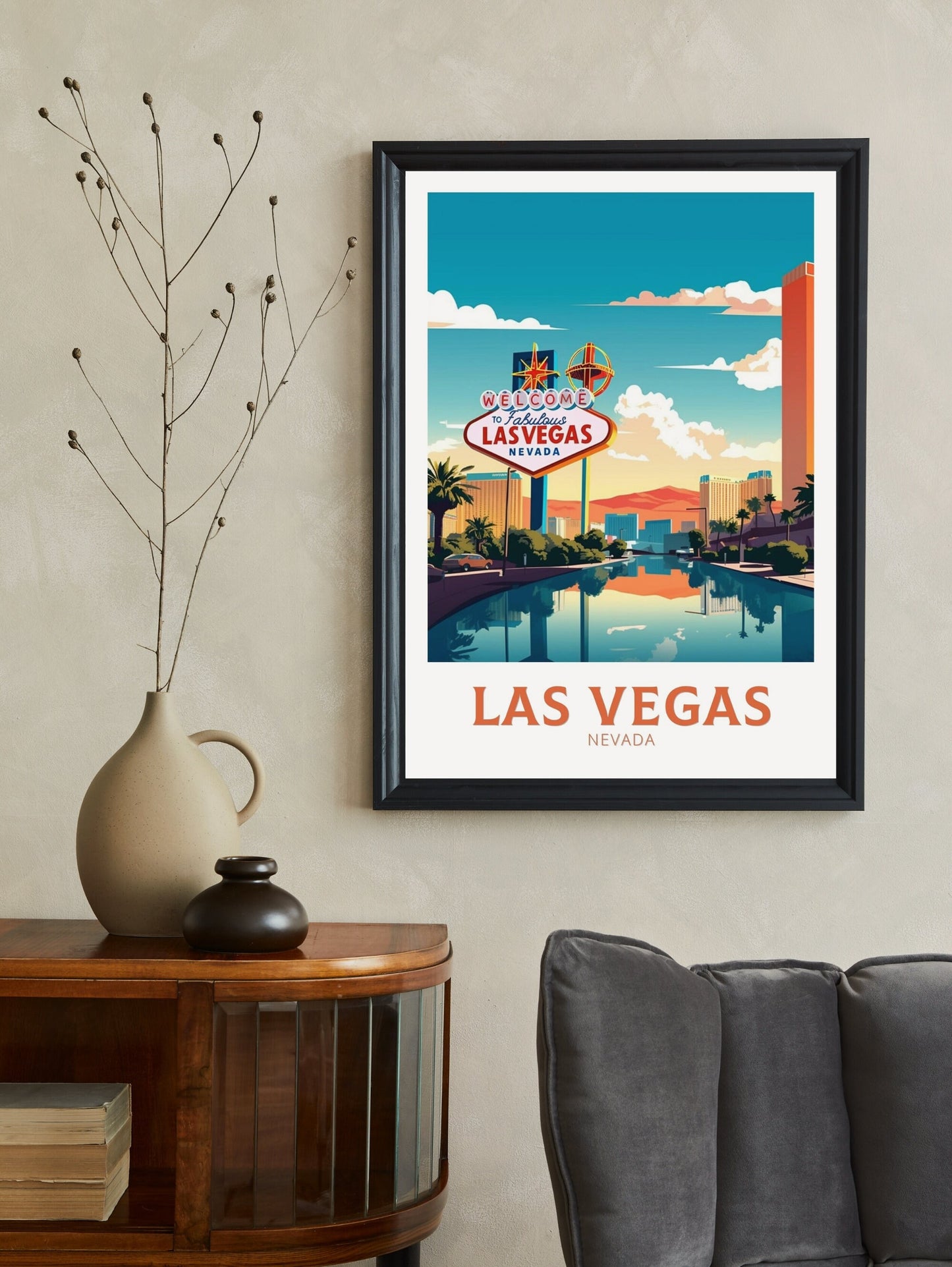 Las Vegas Travel Print | Las Vegas Wall Art | Las Vegas Poster | Las Vegas Illustration | Las Vegas USA Print | Travel Gift Vegas | ID 304