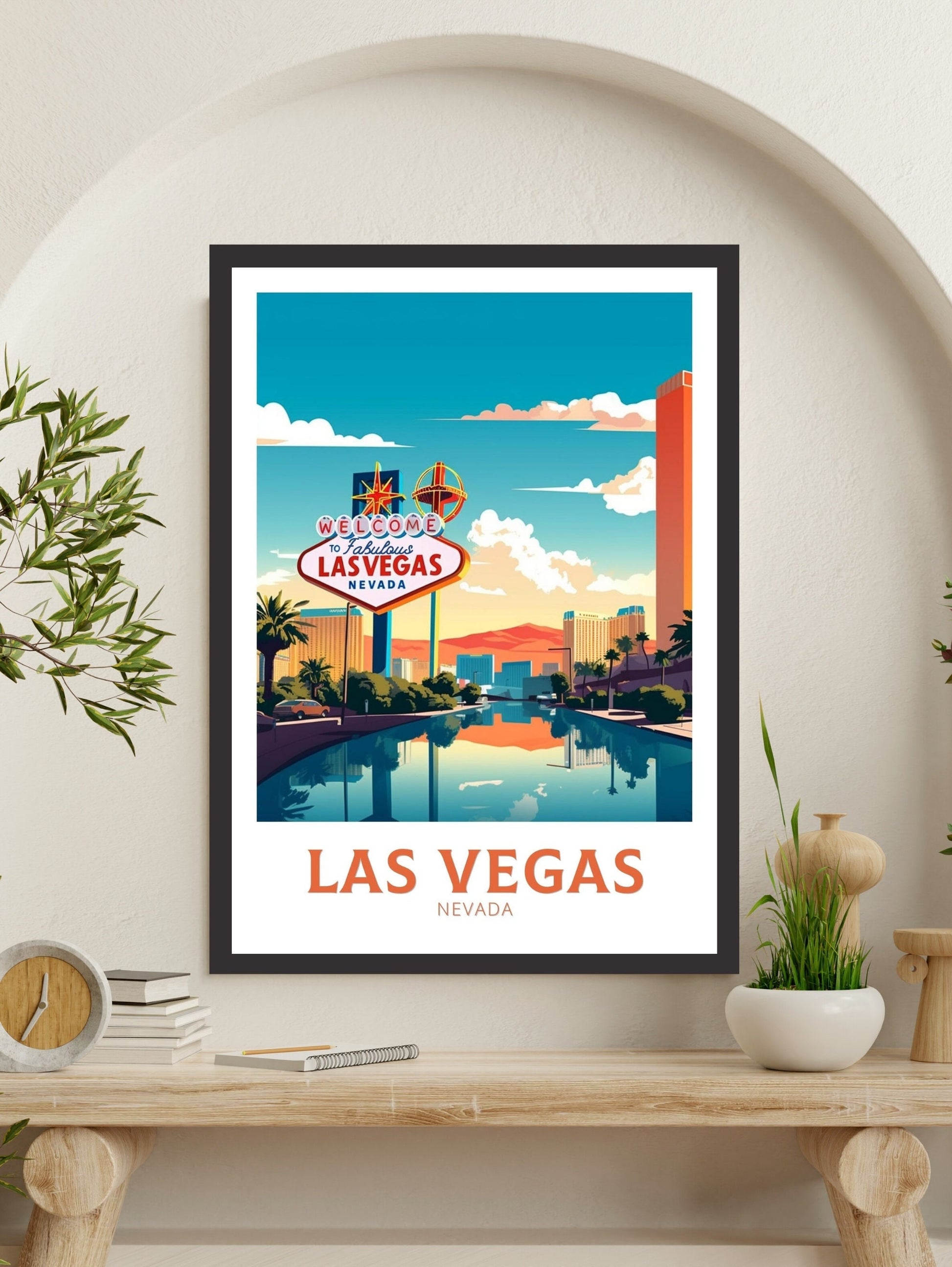 Las Vegas Travel Print | Las Vegas Wall Art | Las Vegas Poster | Las Vegas Illustration | Las Vegas USA Print | Travel Gift Vegas | ID 304