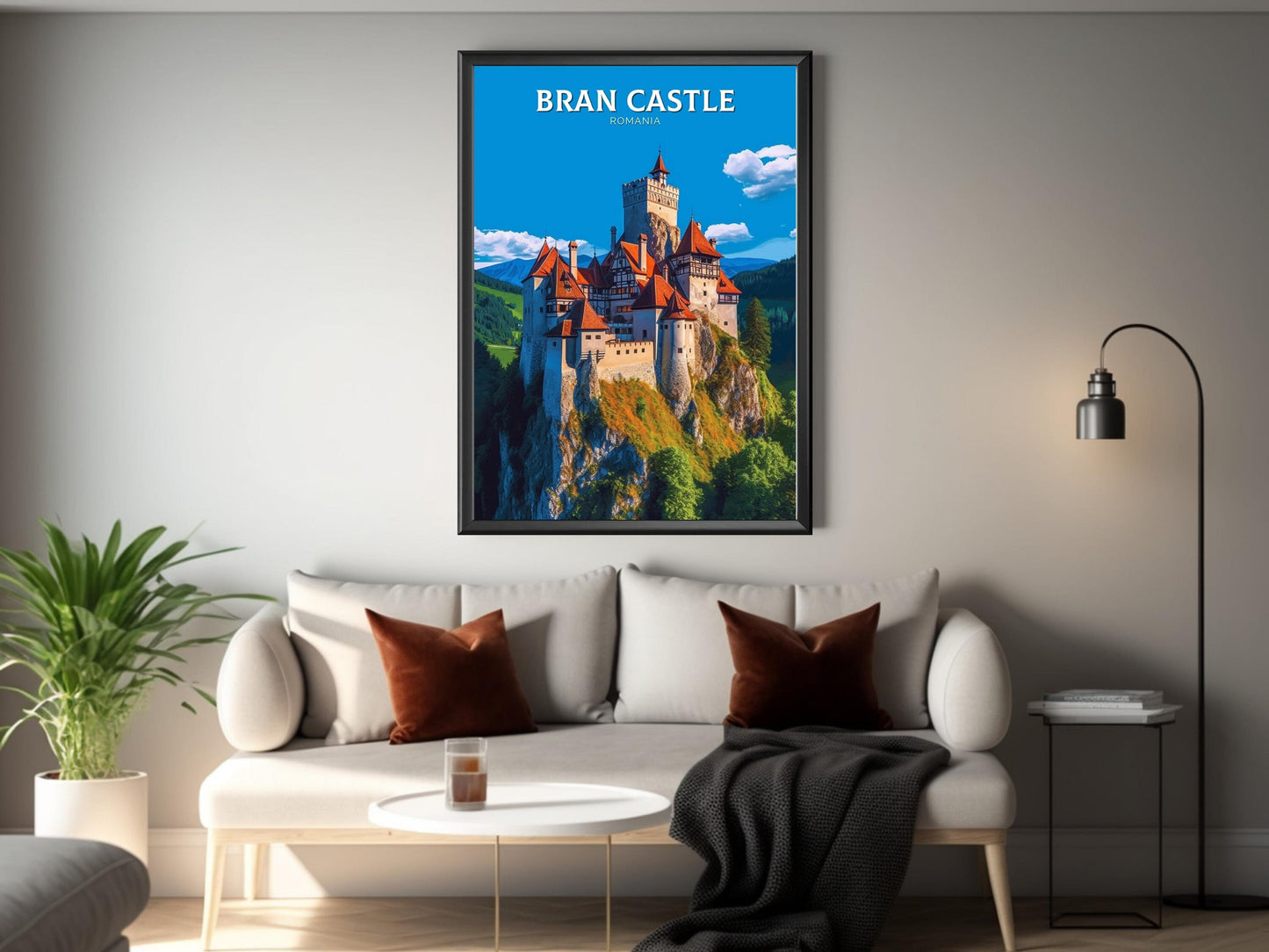 Bran Castle Travel Poster | Bran Castle Romania Illustration | Bran Castle Wall Art | Dracula castle | Bran Castle Travel Print | ID 305