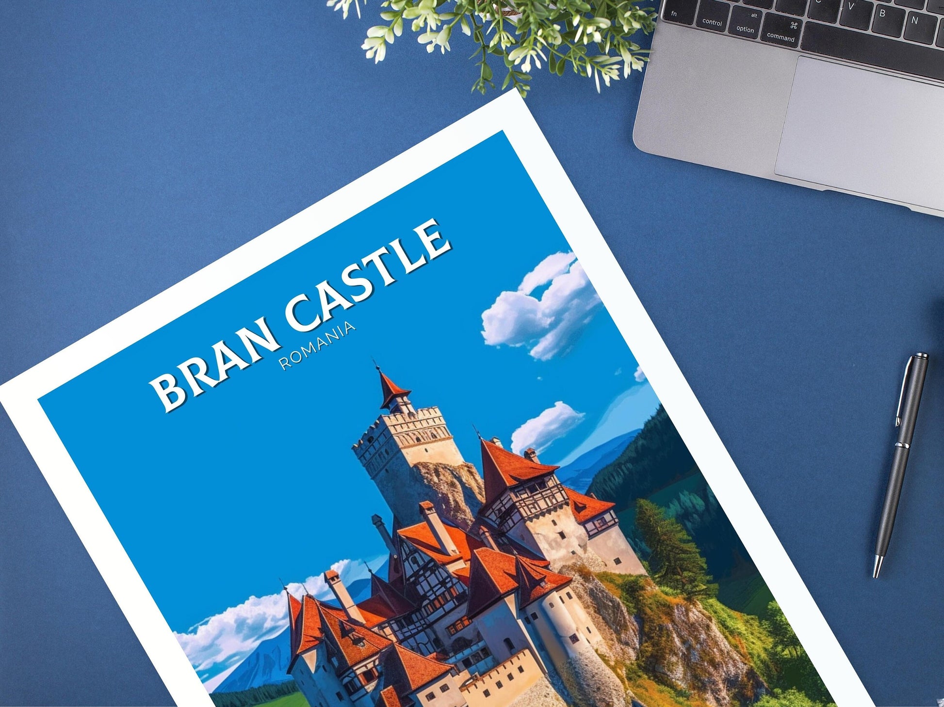 Bran Castle Travel Poster | Bran Castle Romania Illustration | Bran Castle Wall Art | Dracula castle | Bran Castle Travel Print | ID 305