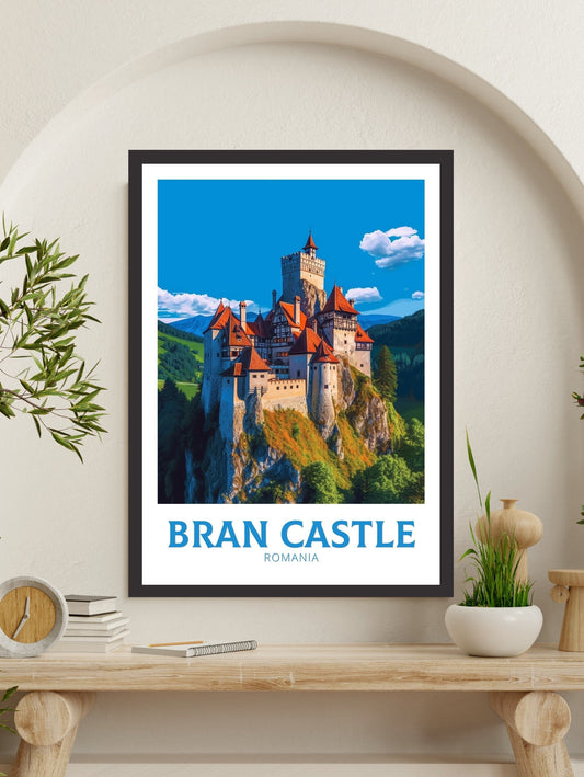 Bran Castle Travel Print | Bran Castle Travel Poster | Bran Castle Romania Illustration | Bran Castle Wall Art | Dracula castle | ID 306
