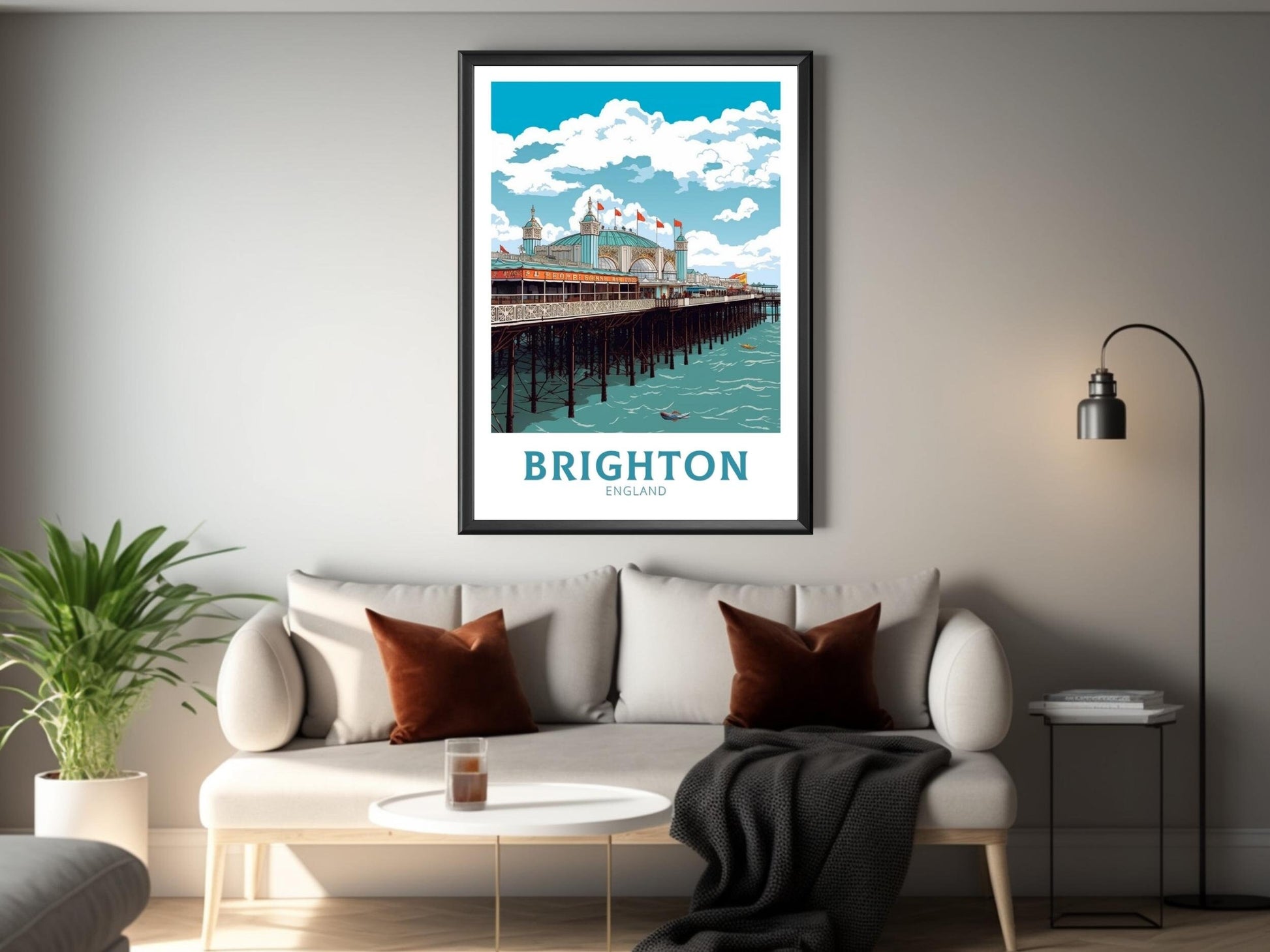 Brighton Pier Poster | Brighton Pier Travel Print | Brighton Pier Illustration | Brighton Pier Wall Art | Brighton Pier Home Decor | ID 308