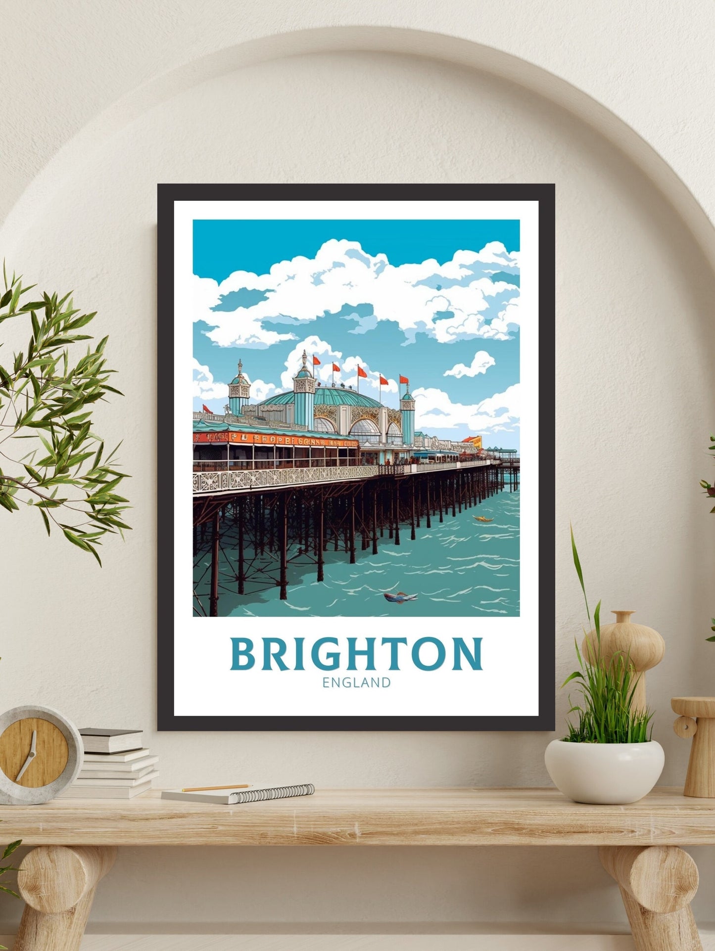 Brighton Pier Poster | Brighton Pier Travel Print | Brighton Pier Illustration | Brighton Pier Wall Art | Brighton Pier Home Decor | ID 308