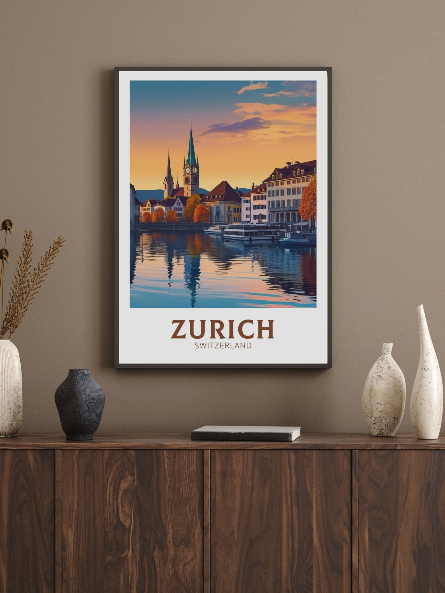 Zurich Travel Print | Zurich Illustration | Zurich Travel Poster | Zurich Wall Art | Switzerland Print | Zurich Artwork | ID 312