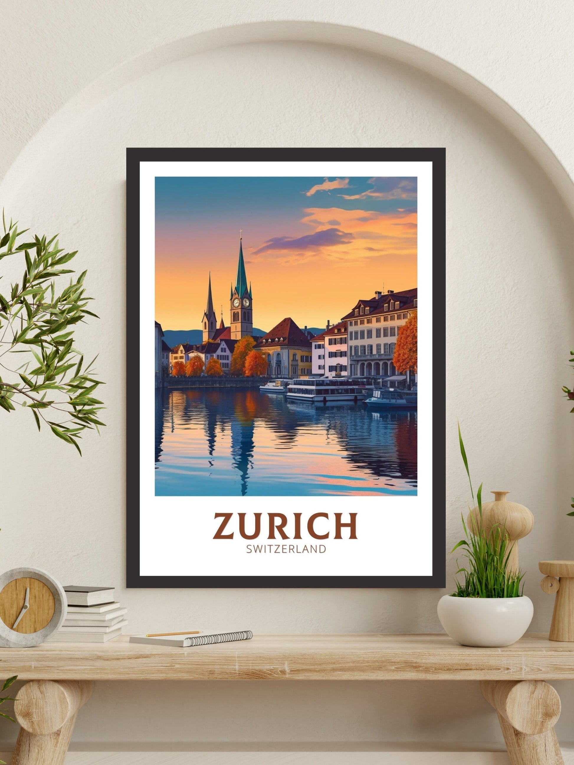 Zurich Travel Print | Zurich Illustration | Zurich Travel Poster | Zurich Wall Art | Switzerland Print | Zurich Artwork | ID 312