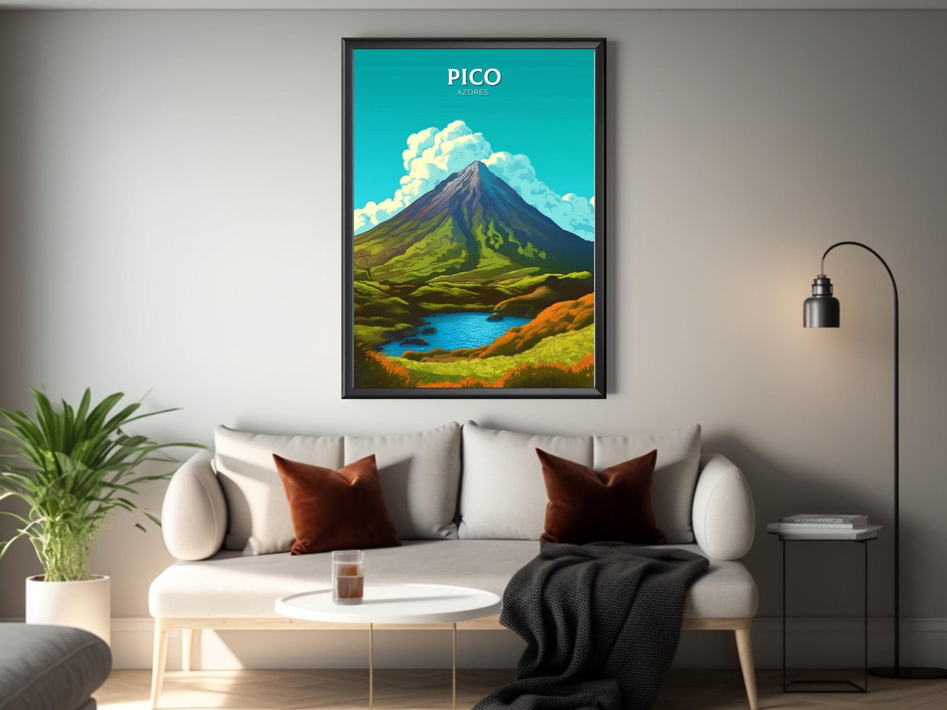 Pico Azores Travel Poster | Pico Azores Portugal Travel Print | Pico Azores Illustration | Pico Azores Wall Art | Portugal Print | ID 313