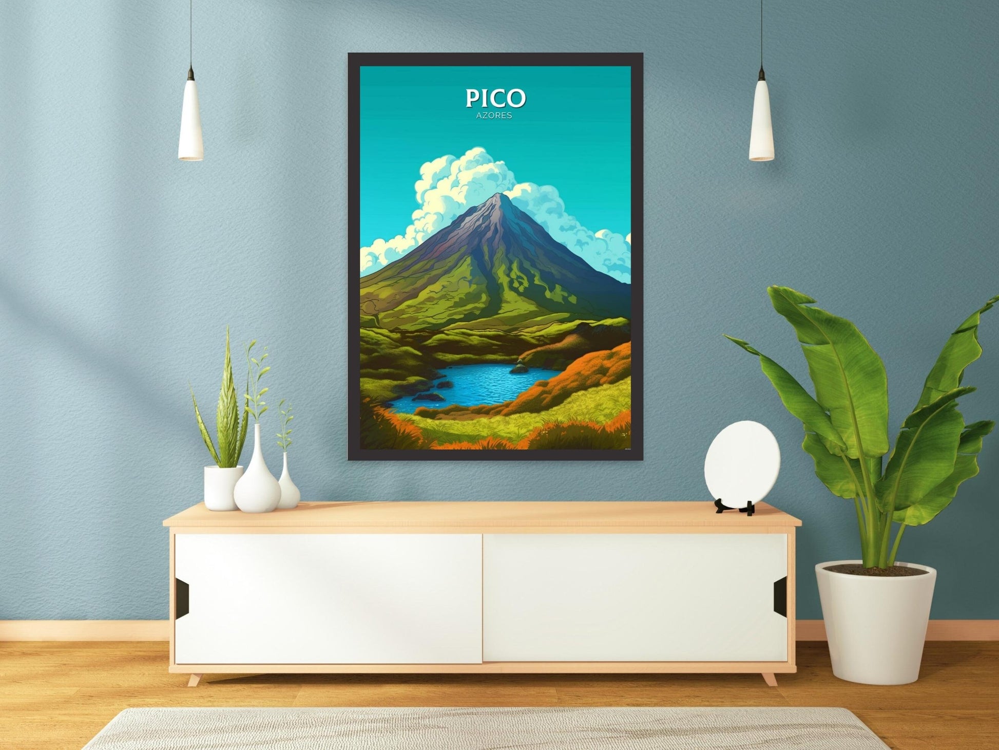 Pico Azores Travel Poster | Pico Azores Portugal Travel Print | Pico Azores Illustration | Pico Azores Wall Art | Portugal Print | ID 313