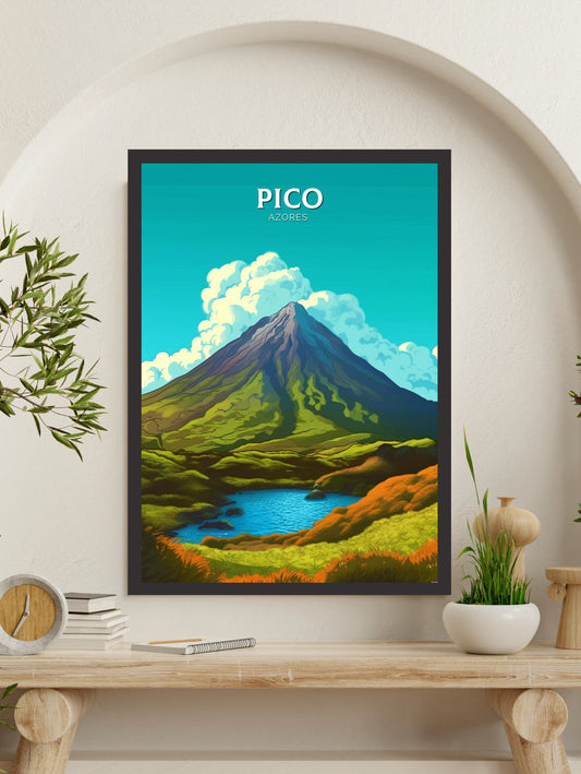 Pico Azores Travel Poster | Pico Azores Portugal Travel Print | Pico Azores Illustration | Pico Azores Wall Art | Portugal Print | ID 313