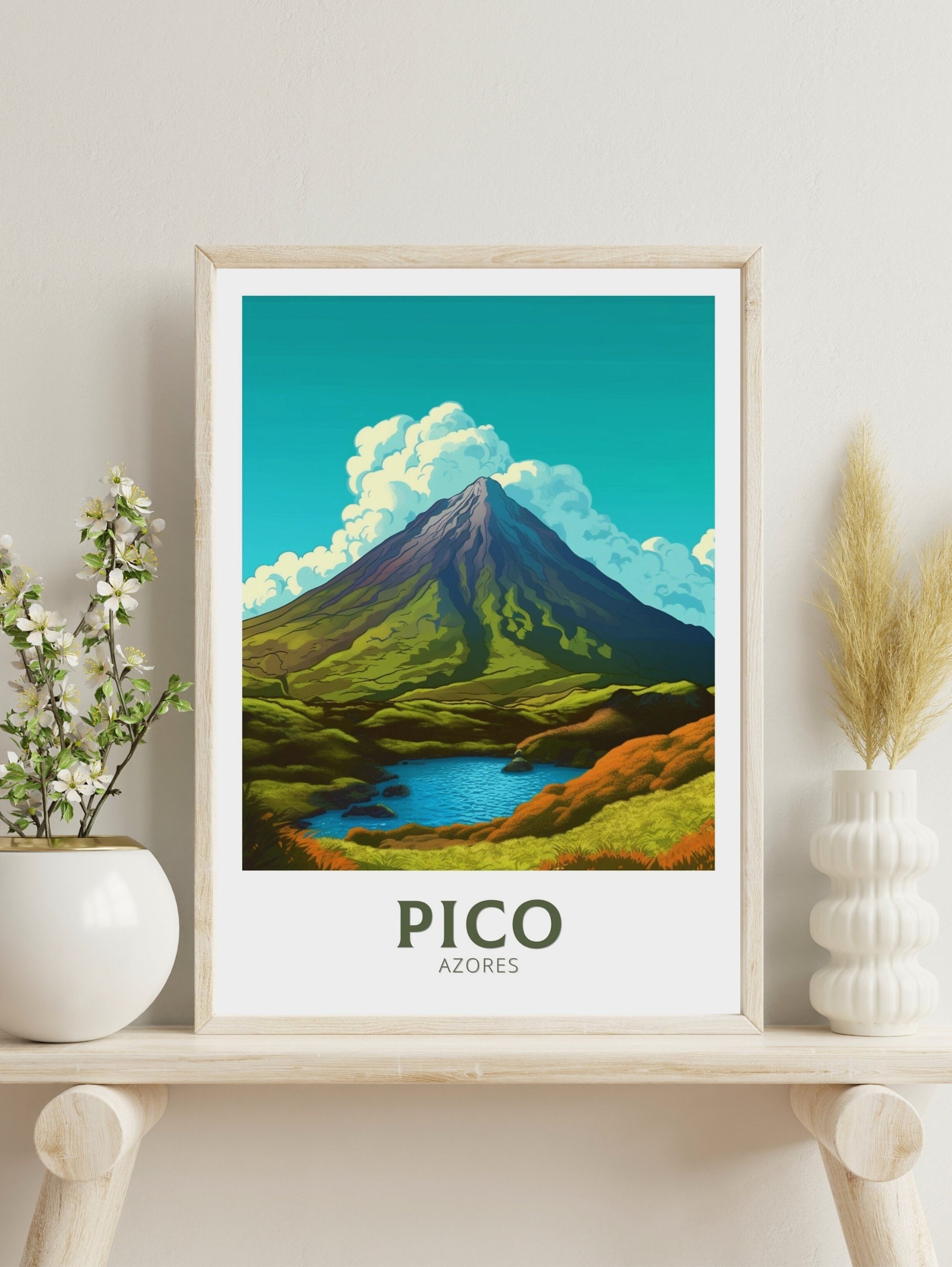 Pico Azores Travel Print | Pico Azores Travel Poster | Pico Azores Illustration | Pico Azores Wall Art | Portugal Print | ID 314