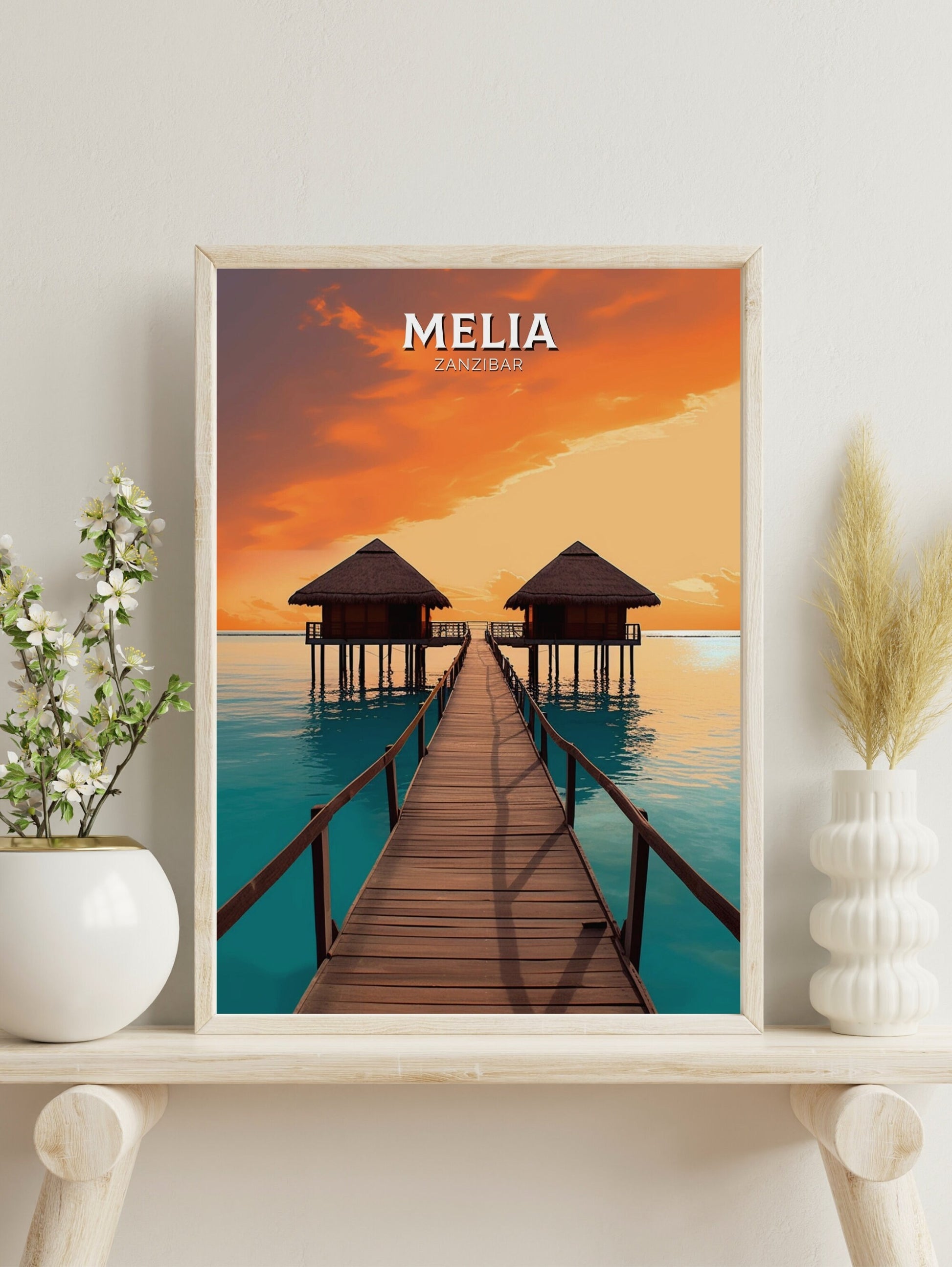 Melia Zanzibar Travel Poster | Melia Zanzibar Travel Print | Zanzibar Wall Art | Africa Poster | Tanzania Travel Print | Melia Art | ID 315