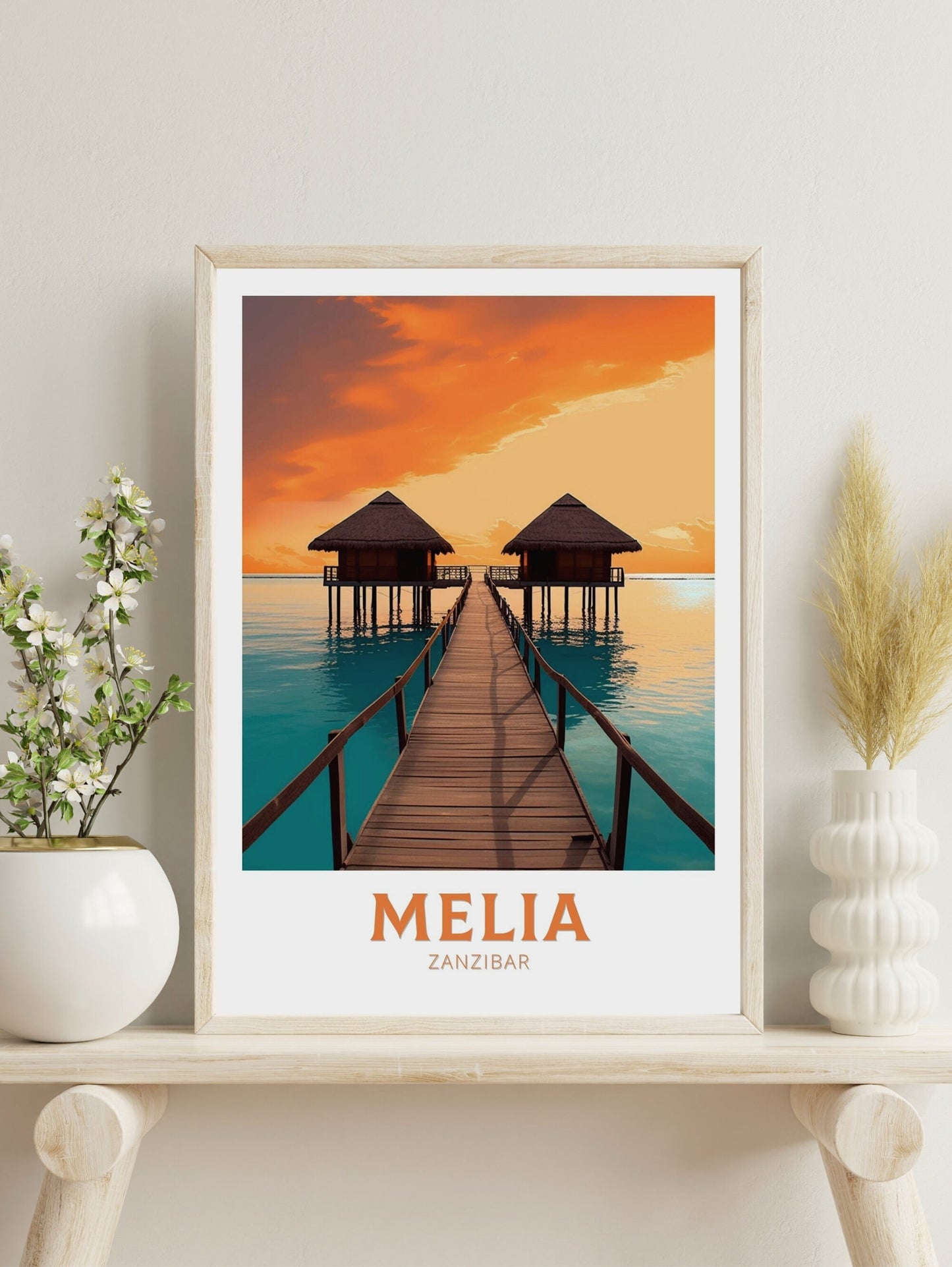 Melia Zanzibar Travel Print | Melia Zanzibar Travel Poster | Zanzibar Wall Art | Africa Poster | Tanzania Travel Print | Melia Art | ID 316